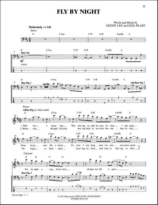 Learn To Fly sheet music for bass (tablature) (bass guitar) (PDF)