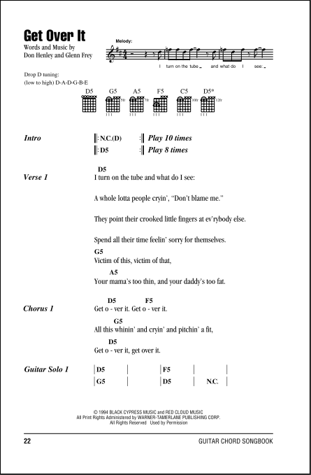 Chord: Get Over It - OK Go - tab, song lyric, sheet, guitar, ukulele