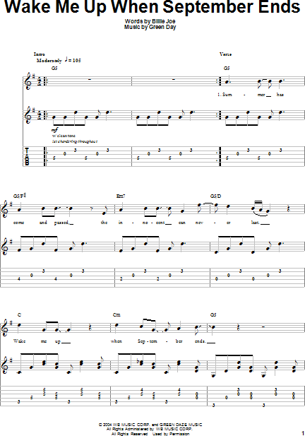 Wake Me Up When Ends - Guitar Tab Play-Along |