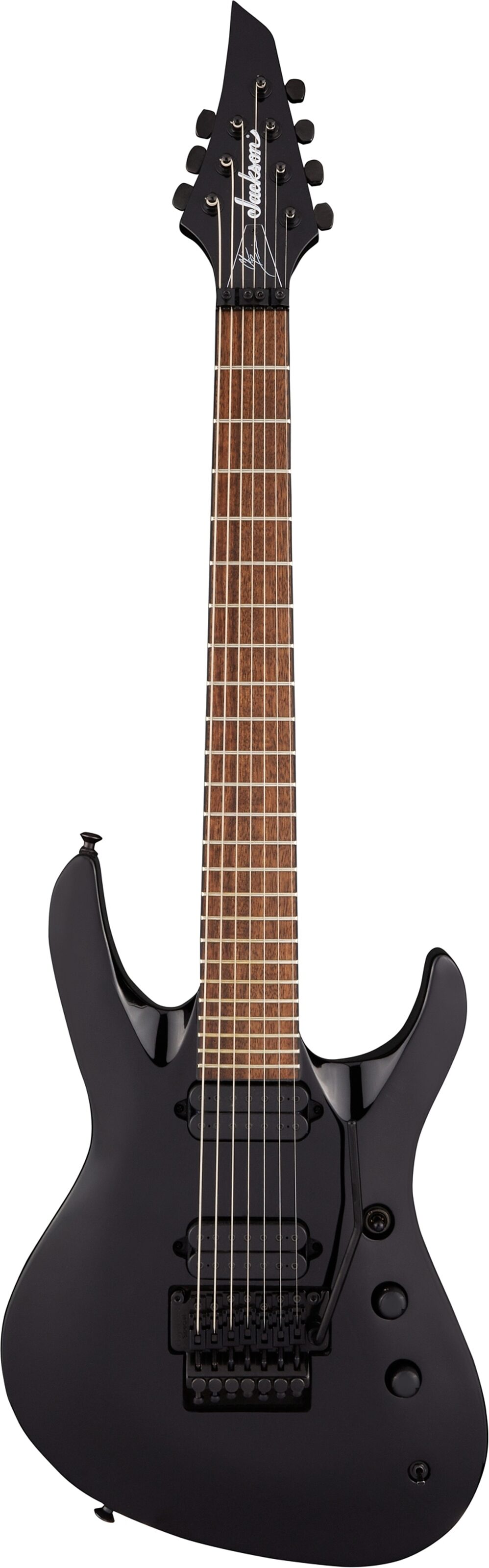 Jackson Pro Chris Broderick Soloist 7 Electric Guitar with Floyd Rose, Black, Open Box (Good), Action Position Back