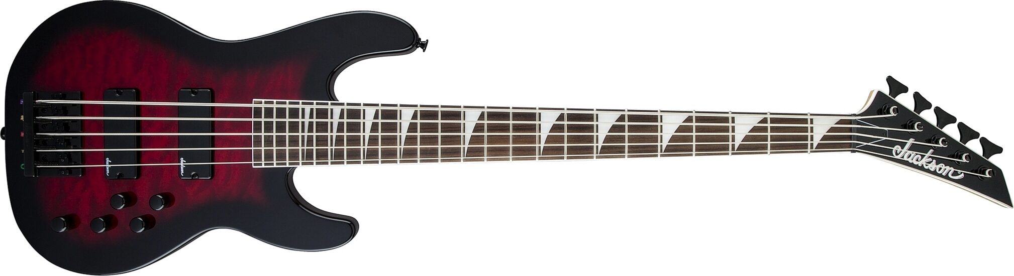 Jackson JS3VQ Quilt Top Concert Electric Bass, 5-String, Action Position Front