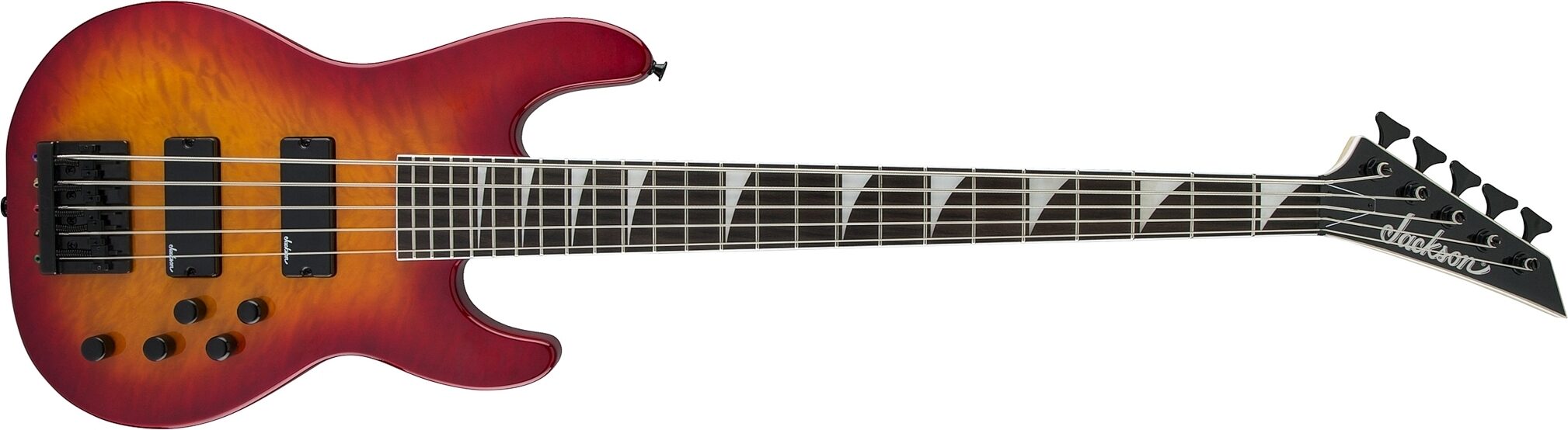Jackson JS3VQ Quilt Top Concert Electric Bass, 5-String, Action Position Front