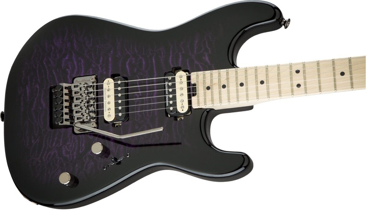 Charvel Pro-Mod San Dimas SD1 HH FR Electric Guitar, Transparent Purple Body Closeup