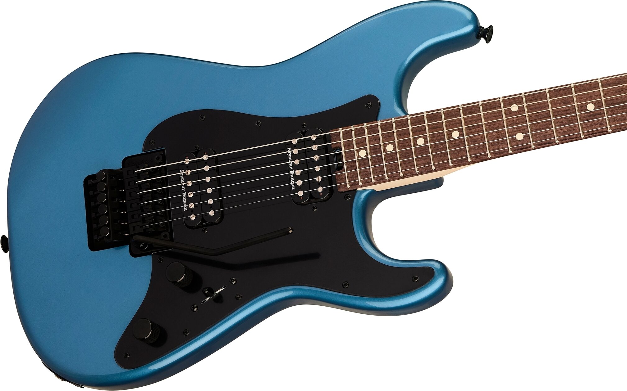 Charvel Pro-Mod So-Cal 1 HH FR Electric Guitar, with Rosewood Fingerboard, Pelham Blue, Action Position Back