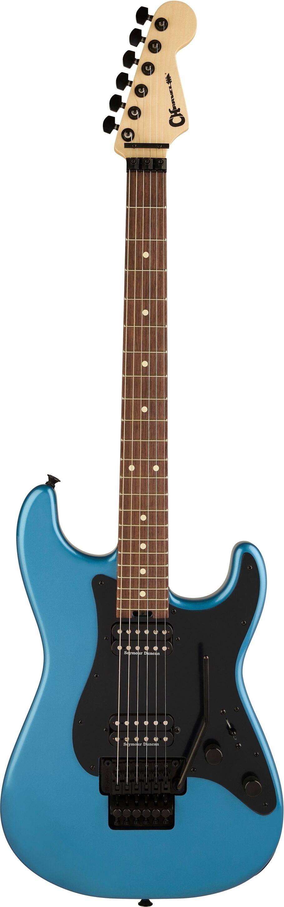 Charvel Pro-Mod So-Cal 1 HH FR Electric Guitar, with Rosewood Fingerboard, Pelham Blue, Action Position Back