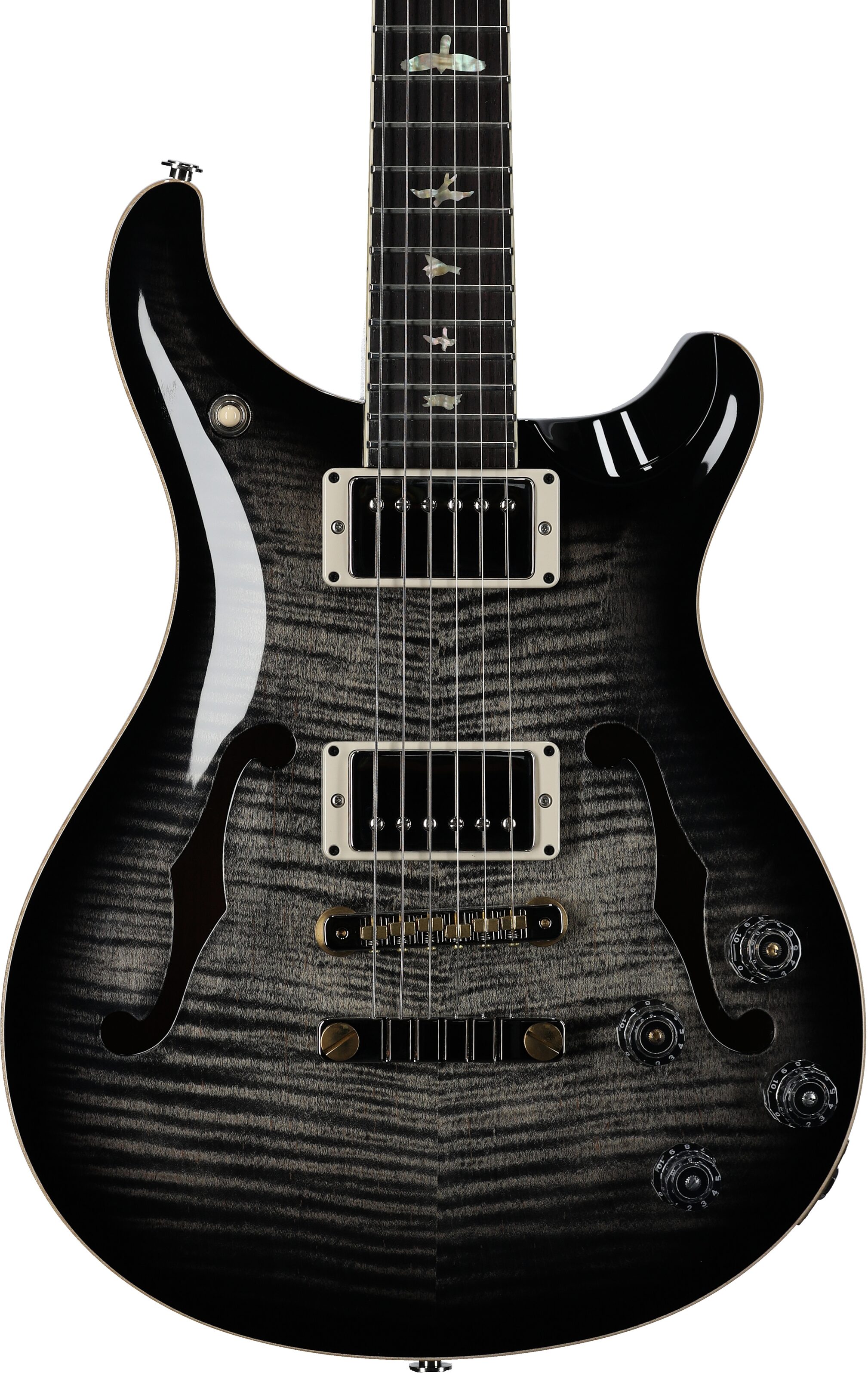 PRS Paul Reed Smith McCarty 594 Hollowbody II 10-Top Electric Guitar (with Case), Charcoal Burst, Serial Number 0278631, Body Straight Front