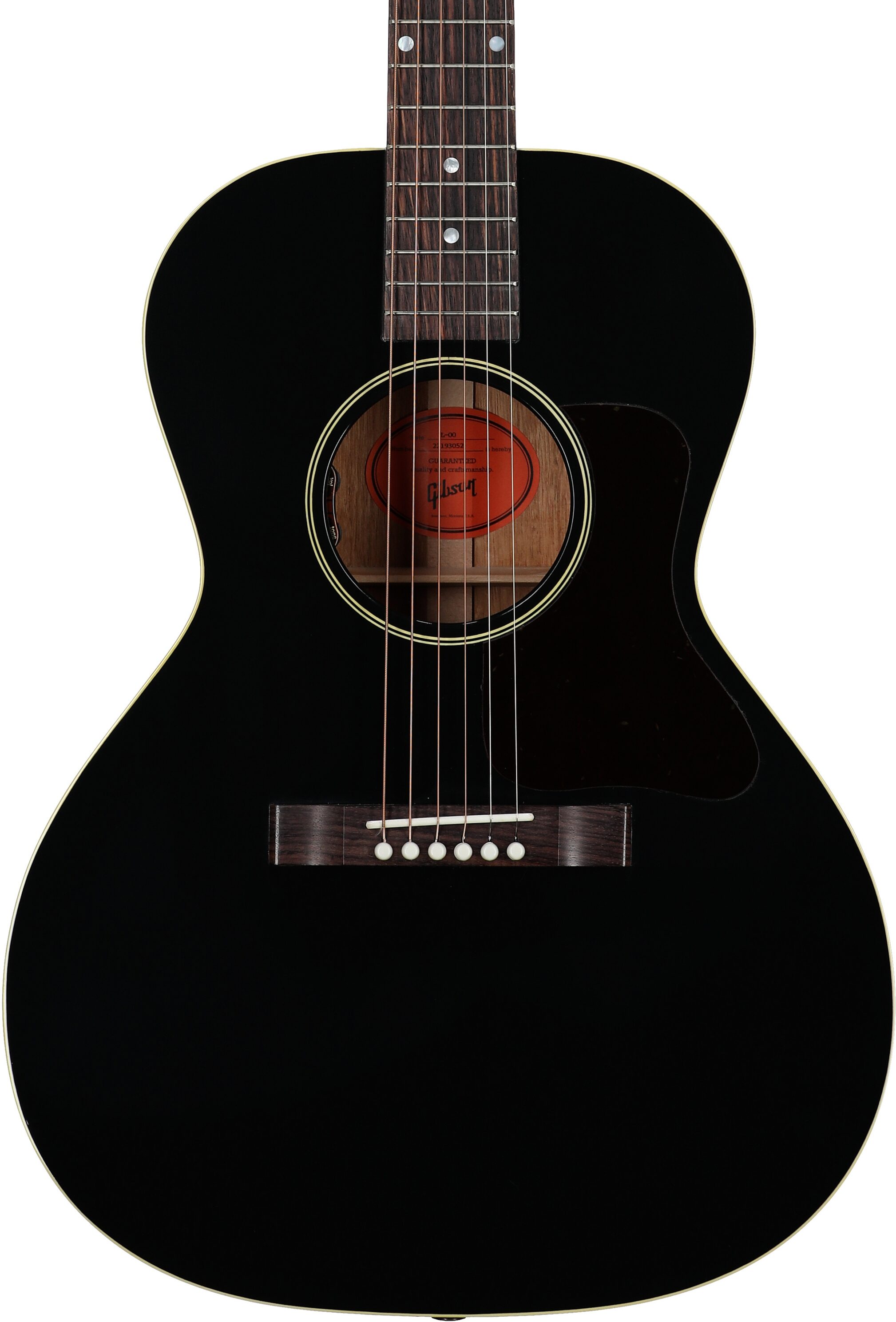 Gibson L-00 Original Acoustic-Electric Guitar (with Case), Ebony, Serial Number 22193052, Body Straight Front