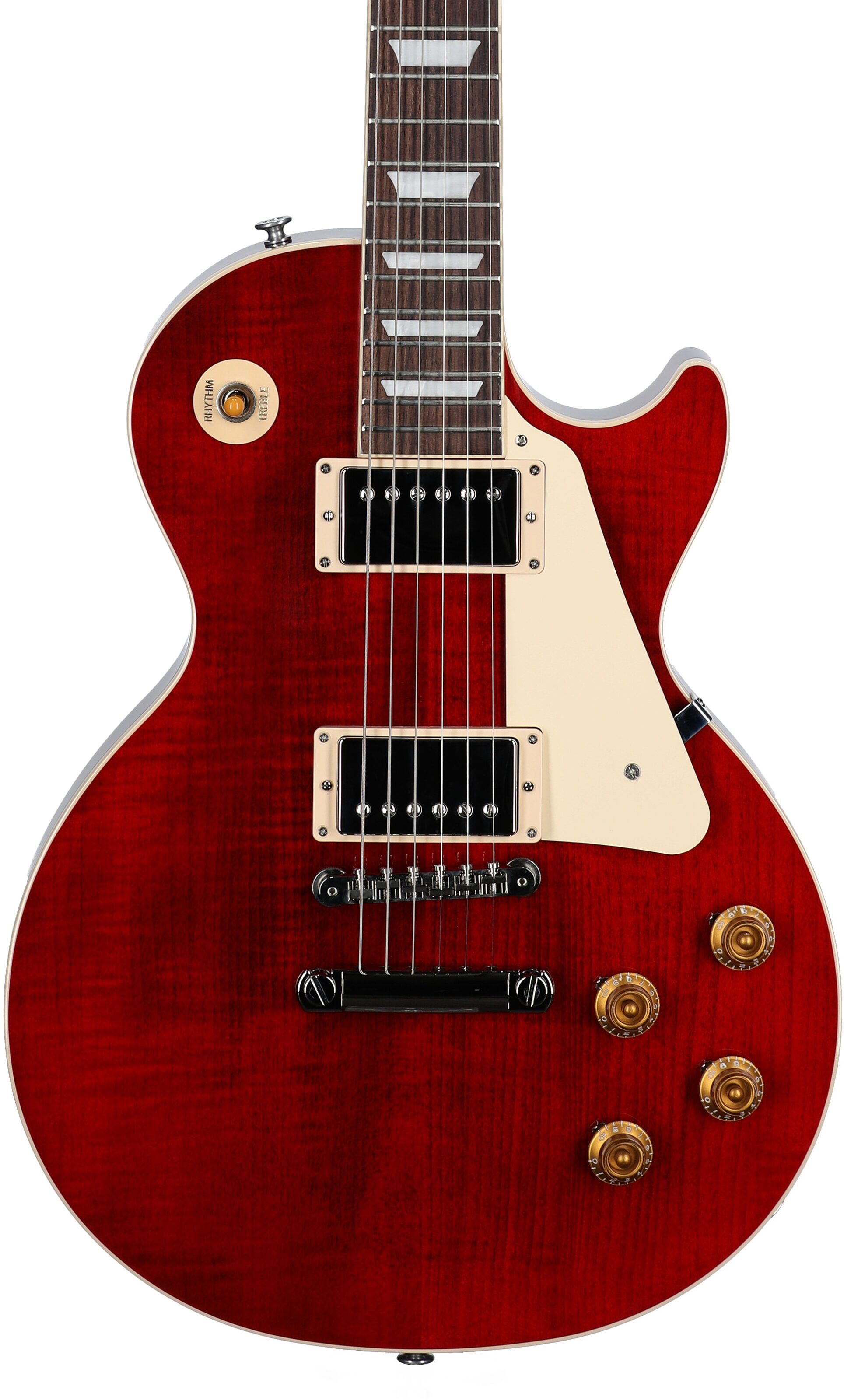 Gibson Les Paul Standard 50s Custom Color Electric Guitar, Figured Top (with Case), Cherry, Serial Number 222830060, Body Straight Front