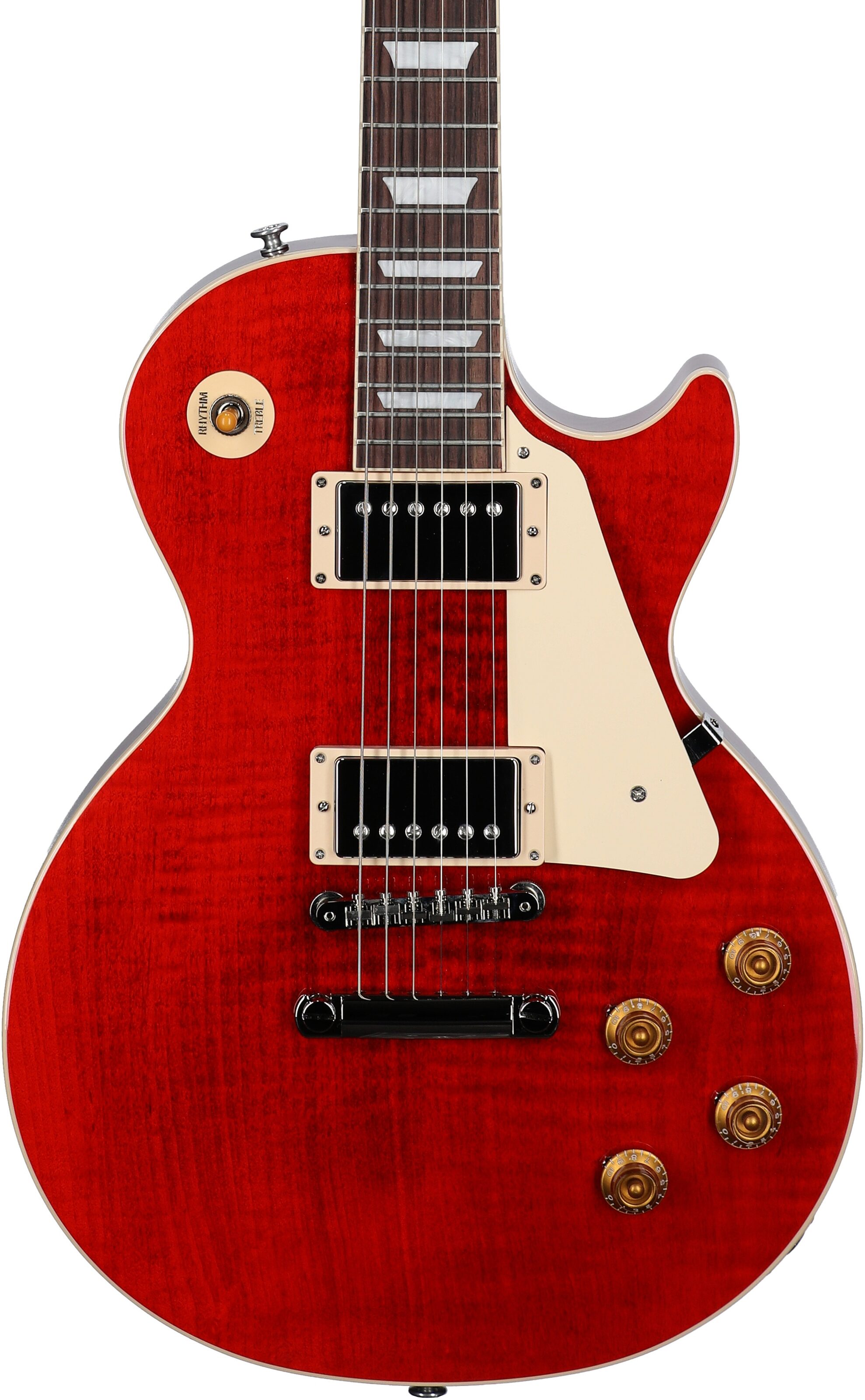 Gibson Les Paul Standard 50s Custom Color Electric Guitar, Figured Top (with Case), Cherry, Serial Number 223630140, Body Straight Front
