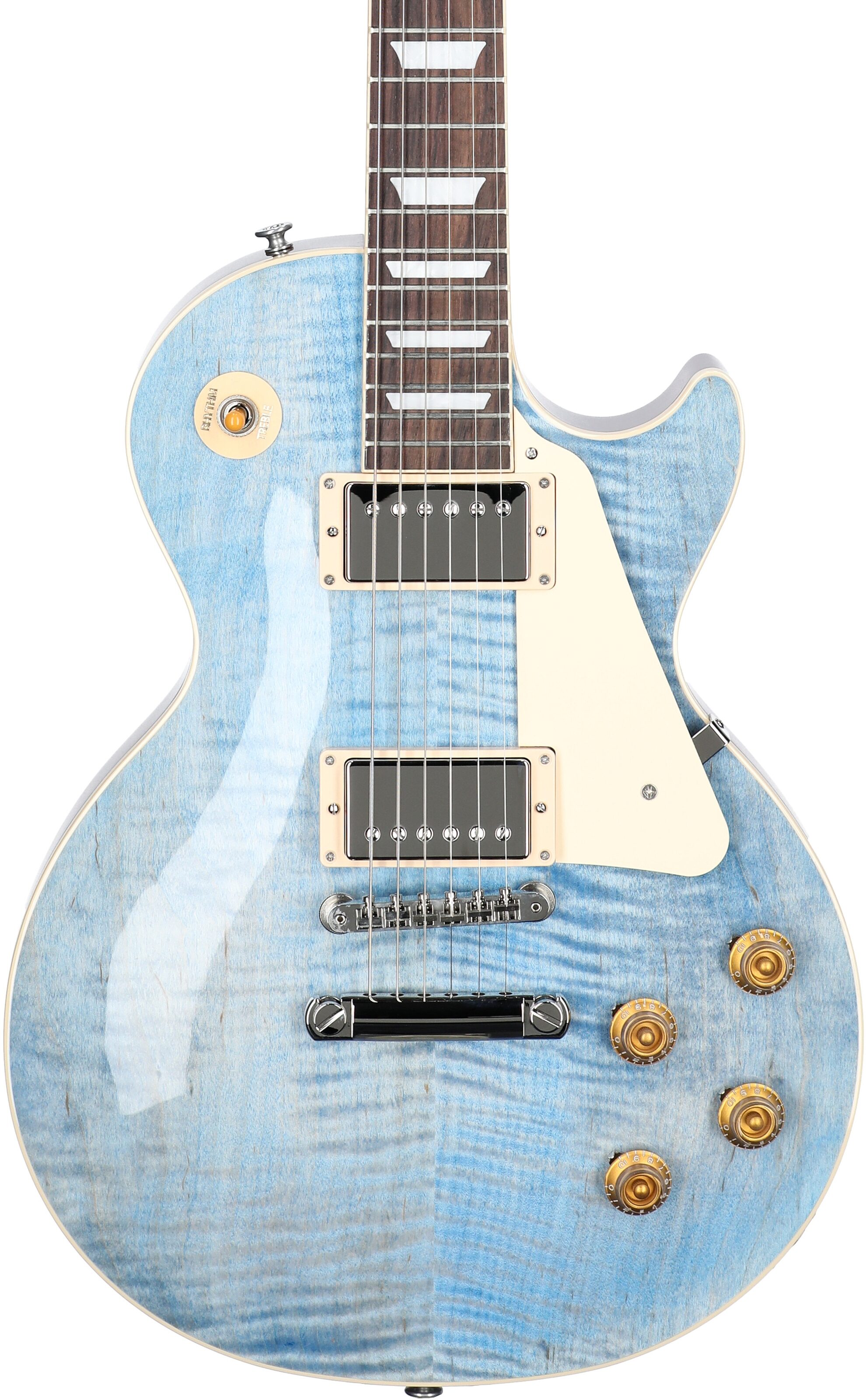 Gibson Les Paul Standard 50s Custom Color Electric Guitar, Figured Top (with Case), Ocean Blue, Serial Number 221930285, Body Straight Front