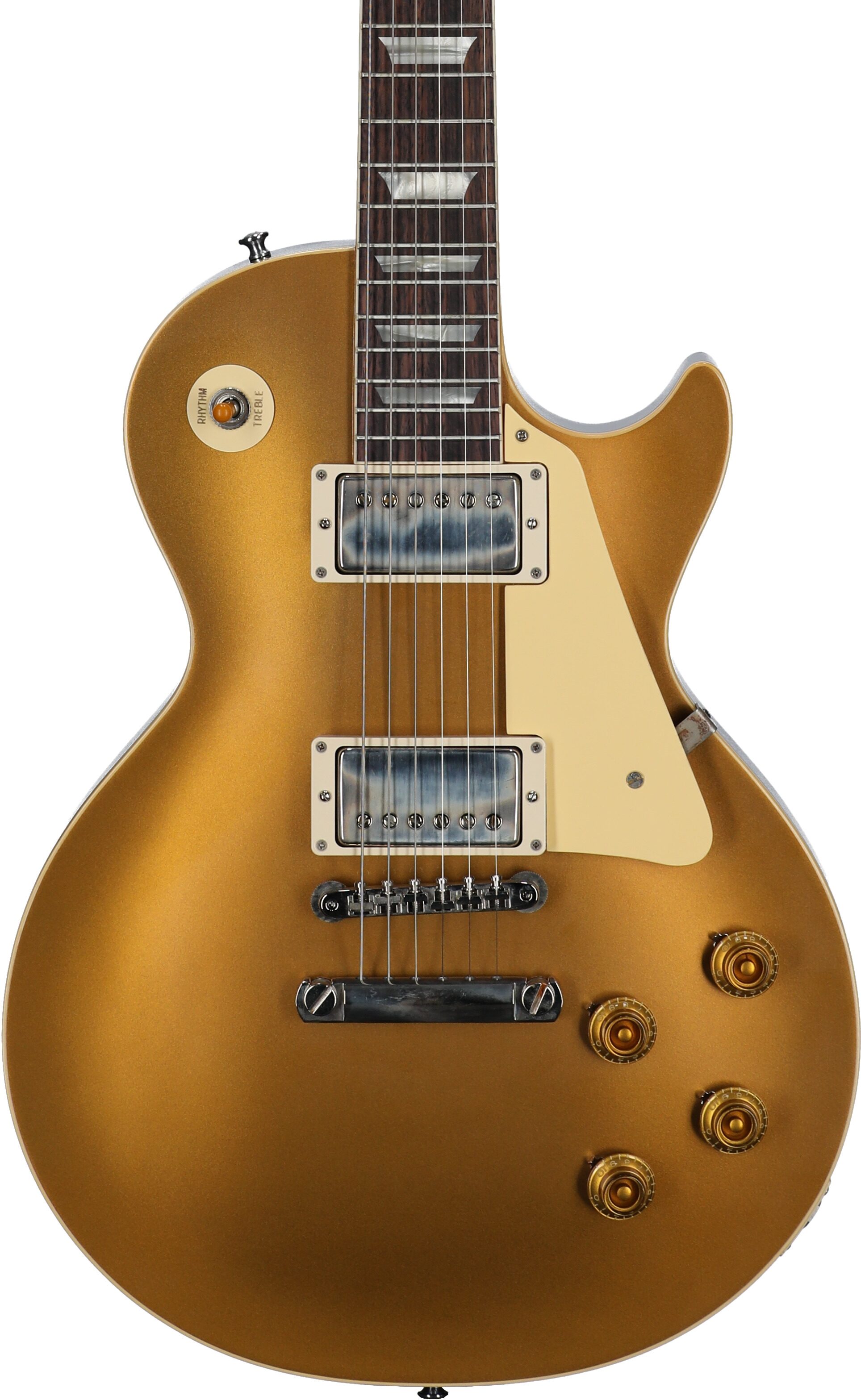 Gibson Custom 57 Les Paul Standard Goldtop VOS Electric Guitar (with Case), Gold Top with Dark Back, Serial Number 741272, Body Straight Front