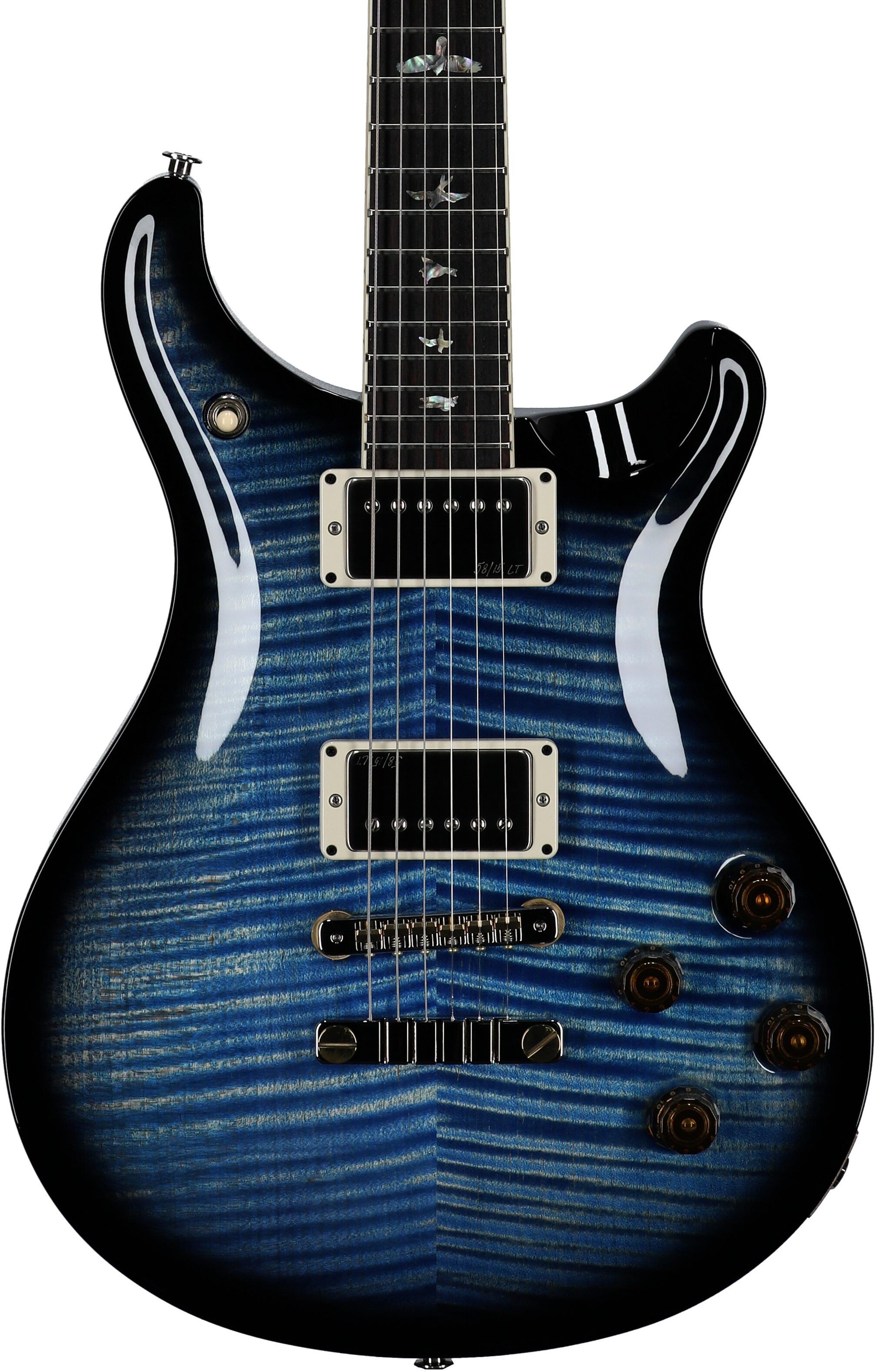 PRS Paul Reed Smith McCarty 594 Electric Guitar (with Case), Faded Blue Jean Wraparound Smoke, Serial Number 0385714, Body Straight Front