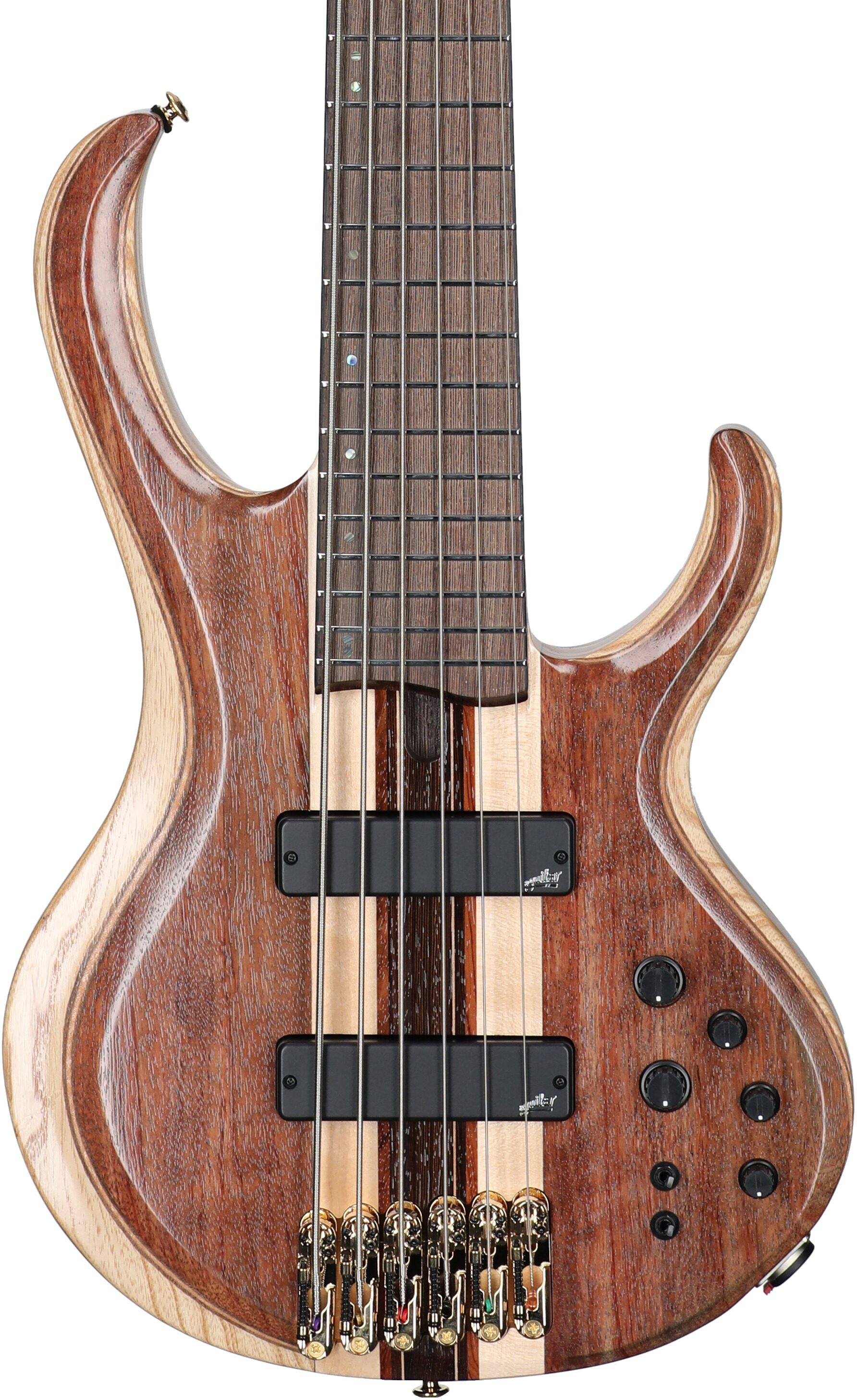 Ibanez BTB1836 Premium Electric Bass, 6-String (with Gig Bag), Natural Shadow, Serial Number 240500425, Body Straight Front