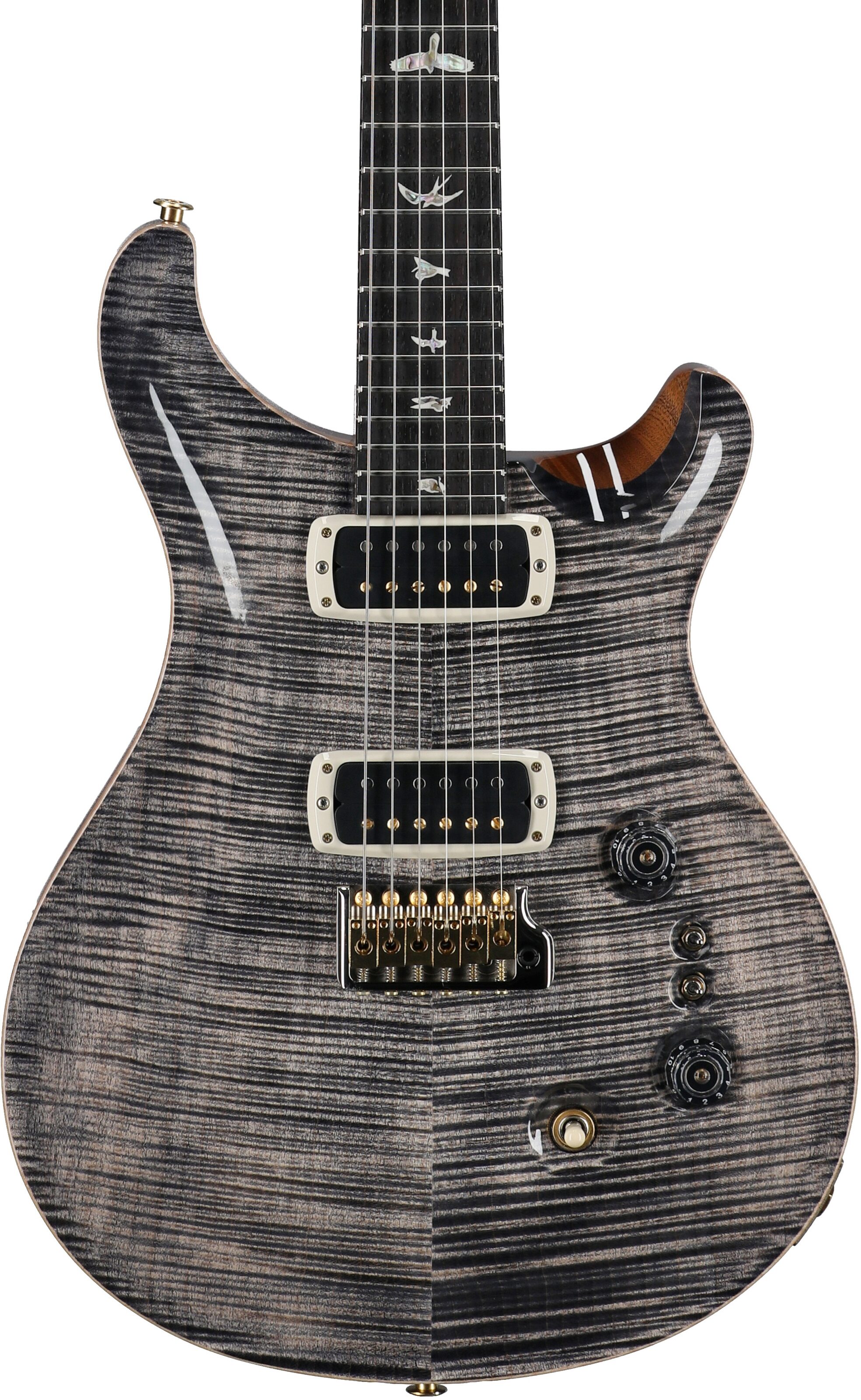 PRS Paul Reed Smith Custom 24-08 10-Top Pattern Thin Electric Guitar (with Case), Charcoal, Serial Number 0394608, Body Straight Front