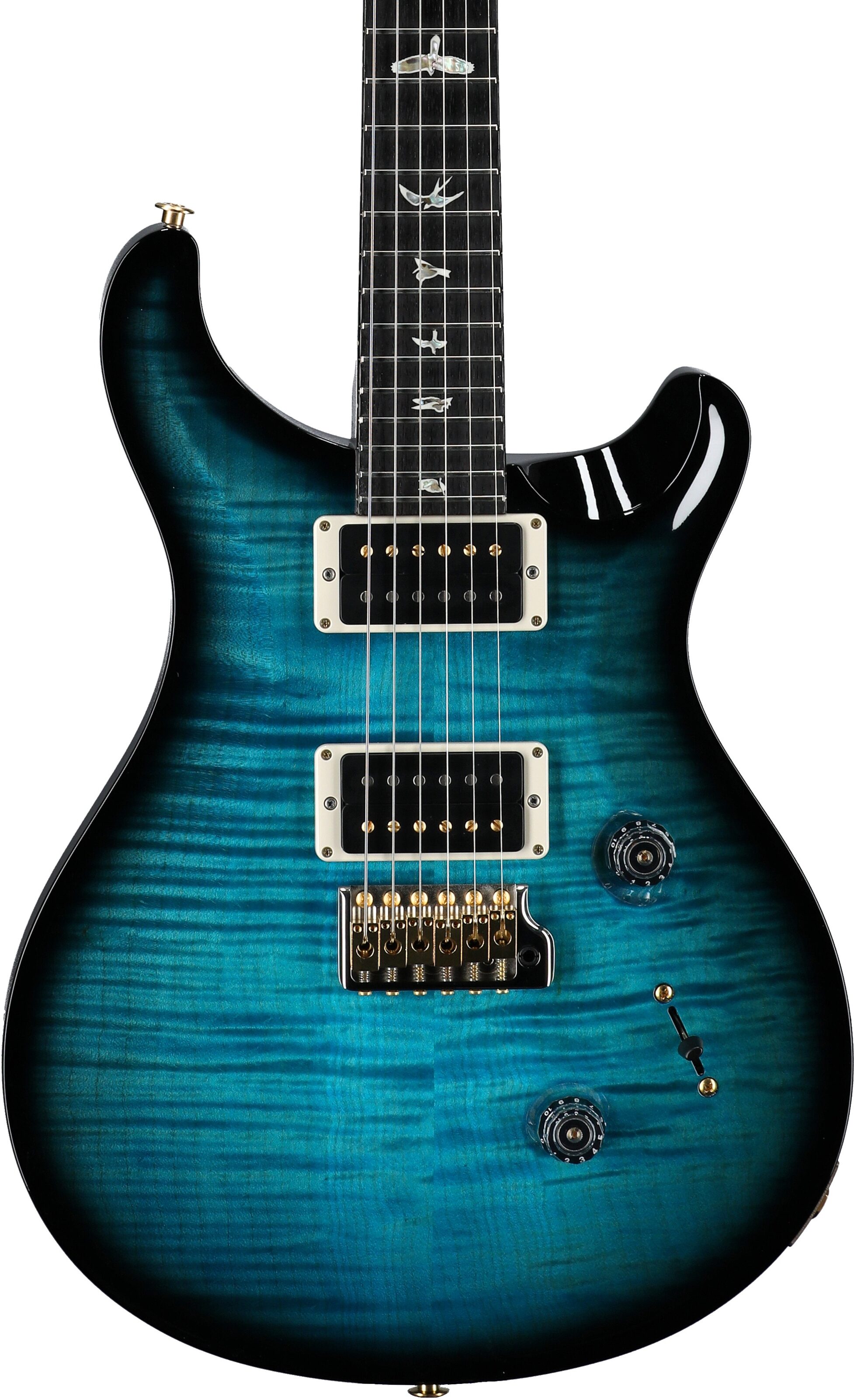 PRS Paul Reed Smith Custom 24 Pattern Thin 10-Top Electric Guitar (with Case), Carroll Blue Wraparound Smoke, Serial Number 0391362, Body Straight Front