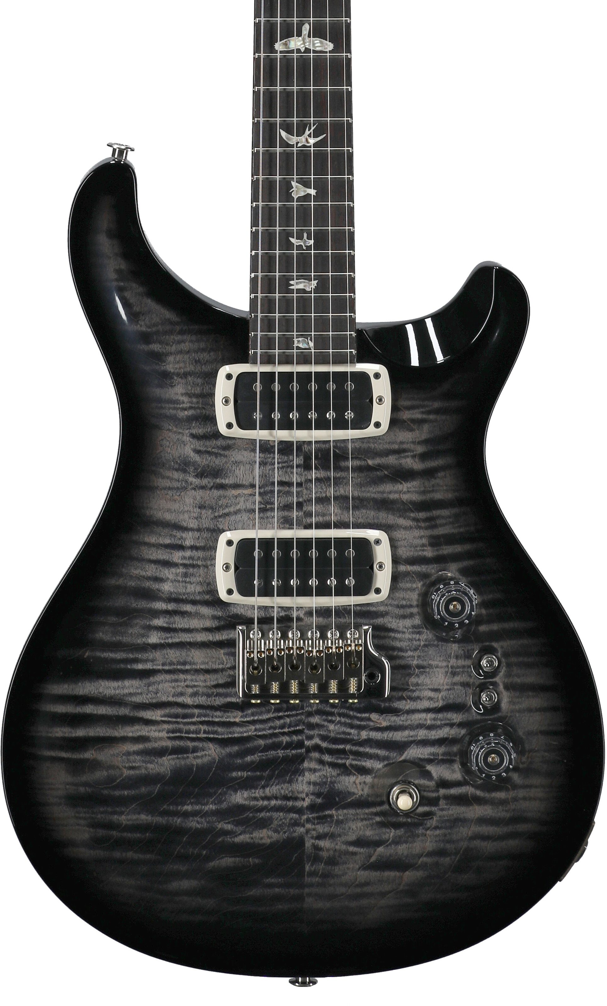 PRS Paul Reed Smith Custom 24-08 Pattern Regular Electric Guitar (with Case), Charcoal Wraparound Smokeburst, Serial Number 0392362, Body Straight Front