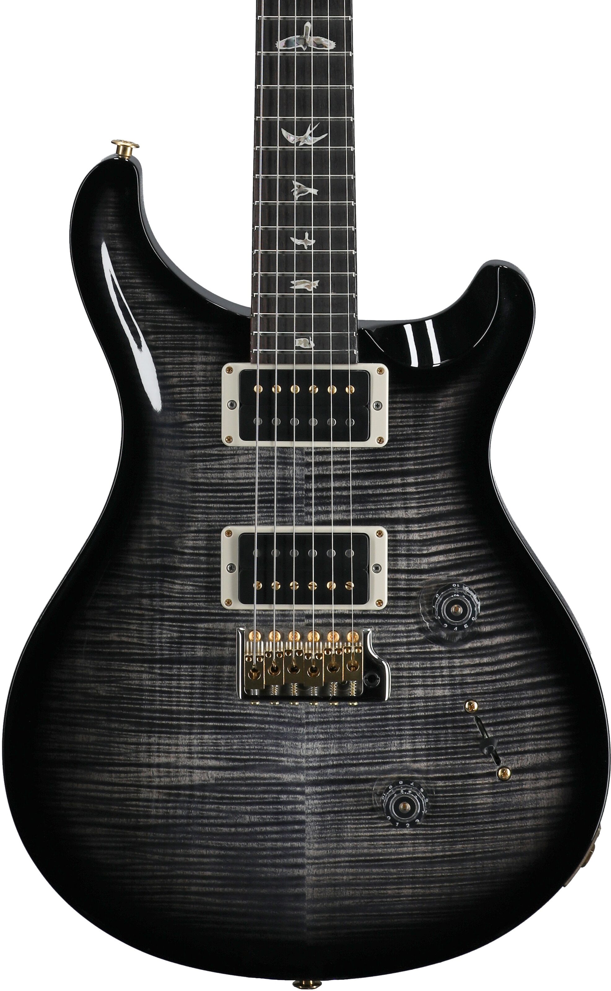 PRS Paul Reed Smith Custom 24 Pattern Thin 10-Top Electric Guitar (with Case), Charcoal Wraparound Smokeburst, Serial Number 0393369, Body Straight Front