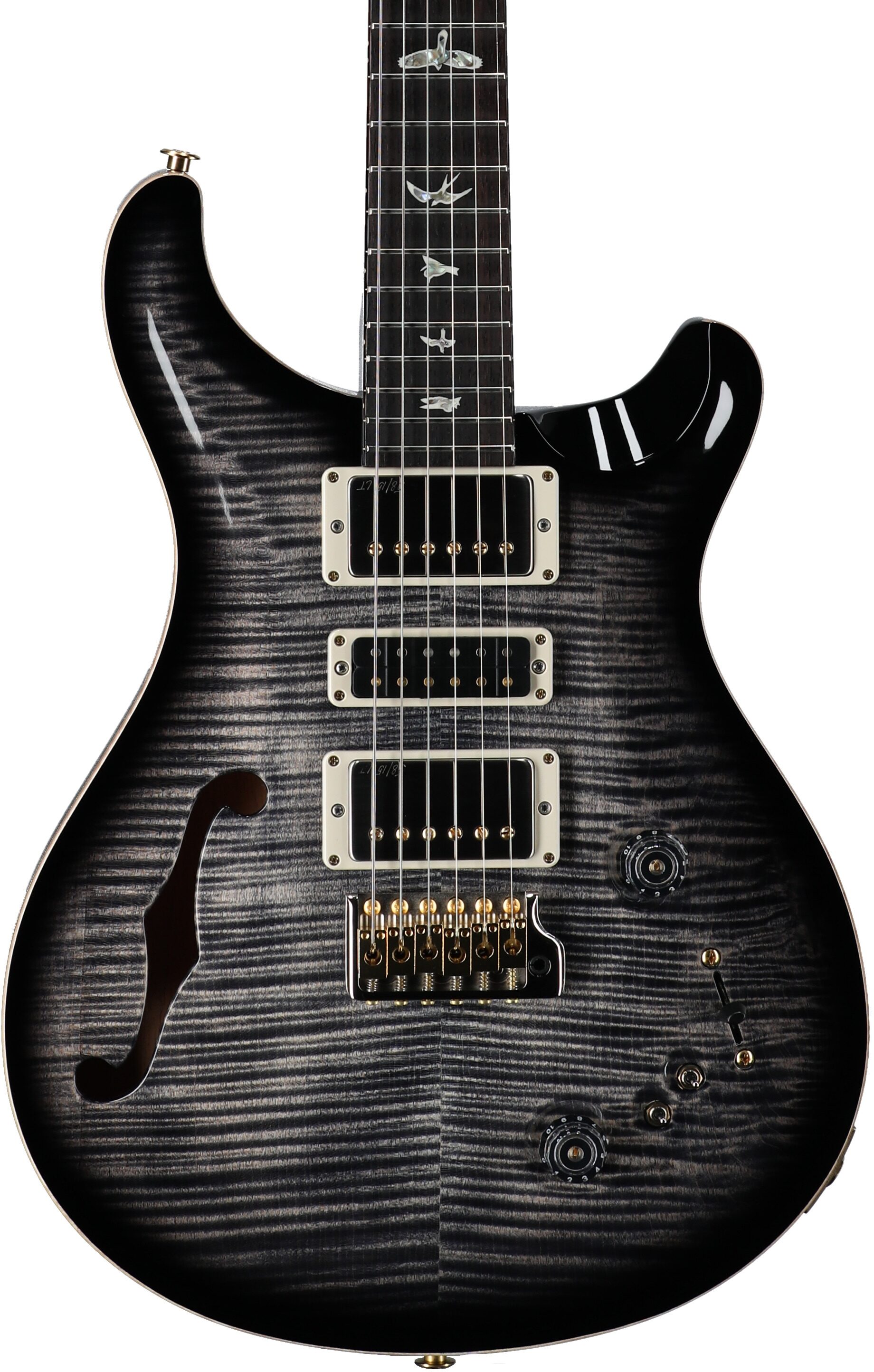 PRS Paul Reed Smith Special Semi-Hollow LTD 10-Top Electric Guitar (with Case), Charcoal Burst, Serial Number 0395984, Body Straight Front