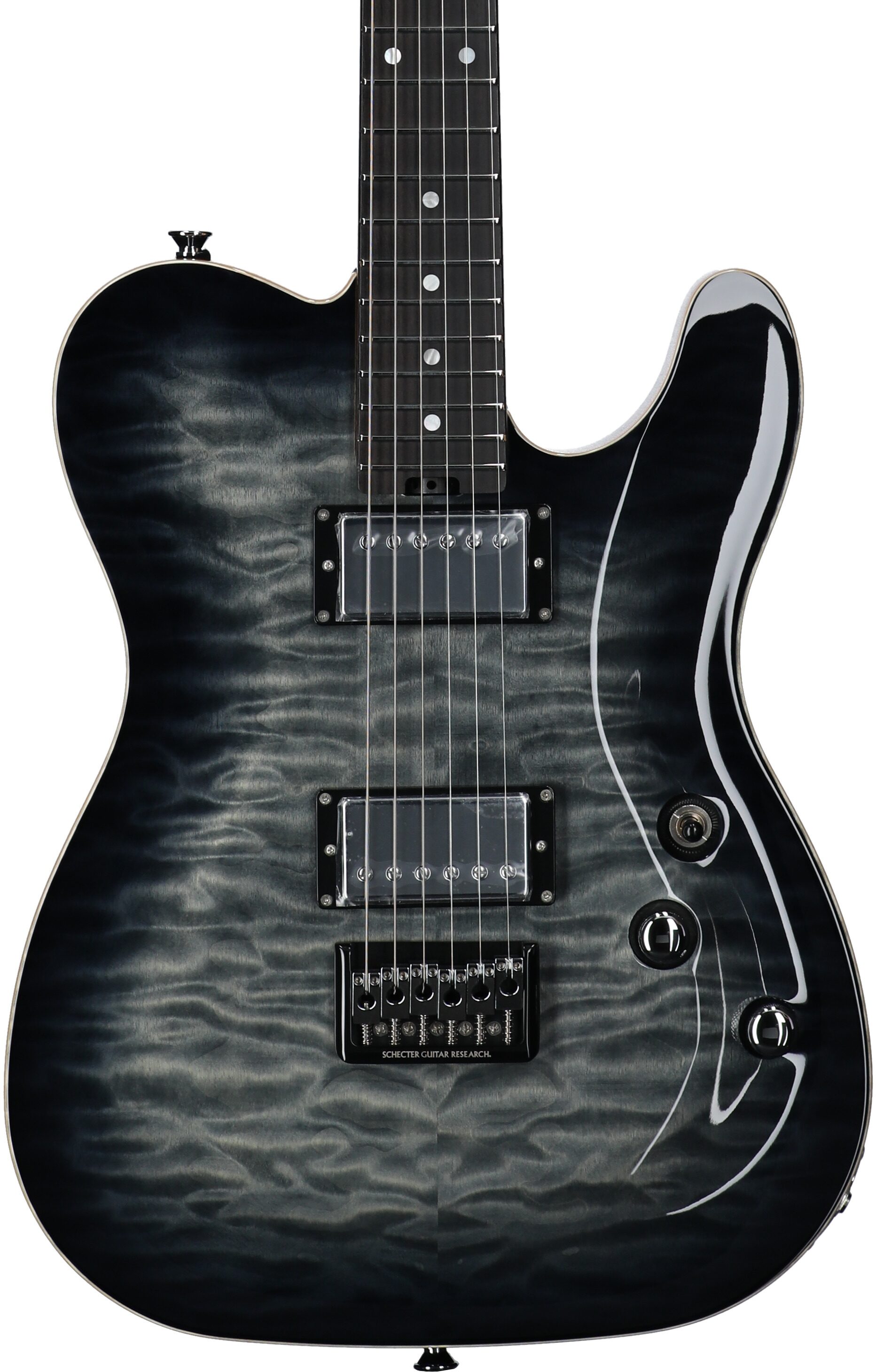 Schecter Japan PT Classic Electric Guitar (with Case), Transparent Fade Burst, Serial Number J22-09197, Body Straight Front