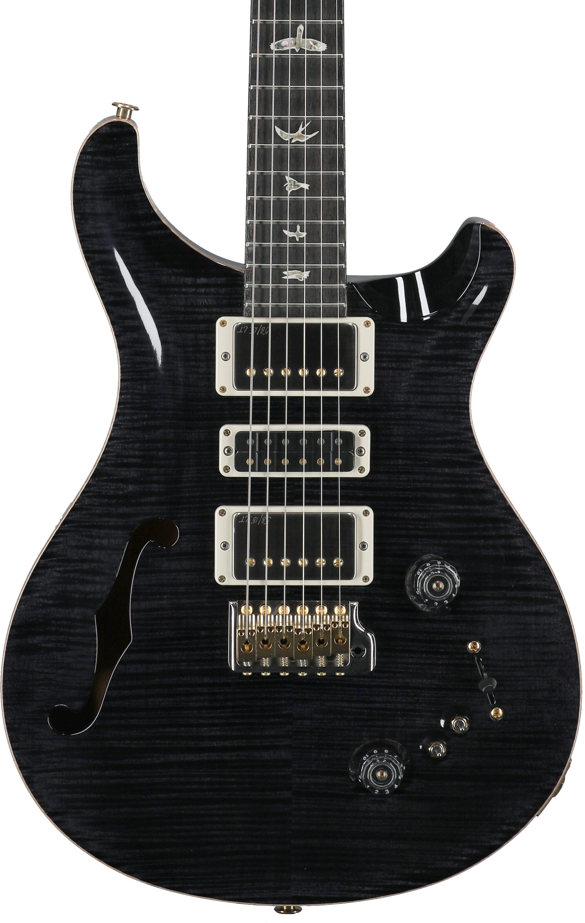 PRS Paul Reed Smith Special Semi-Hollow LTD 10-Top Electric Guitar (with Case), Gray Black, Serial Number 0378815, Body Straight Front
