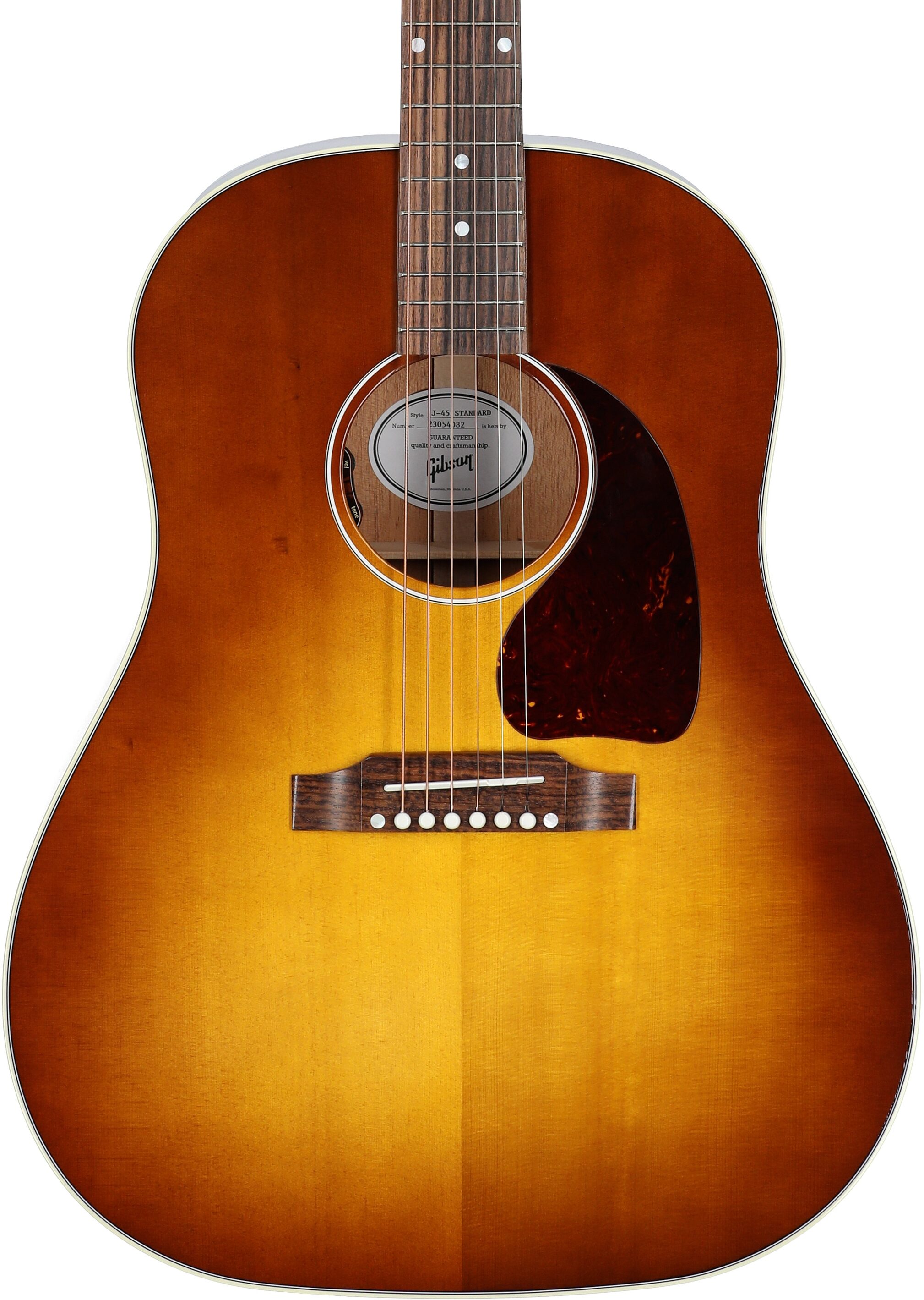 Gibson Limited Edition J-45 Standard Acoustic-Electric Guitar (with Case), Honey Burst, Serial Number 23054082, Body Straight Front