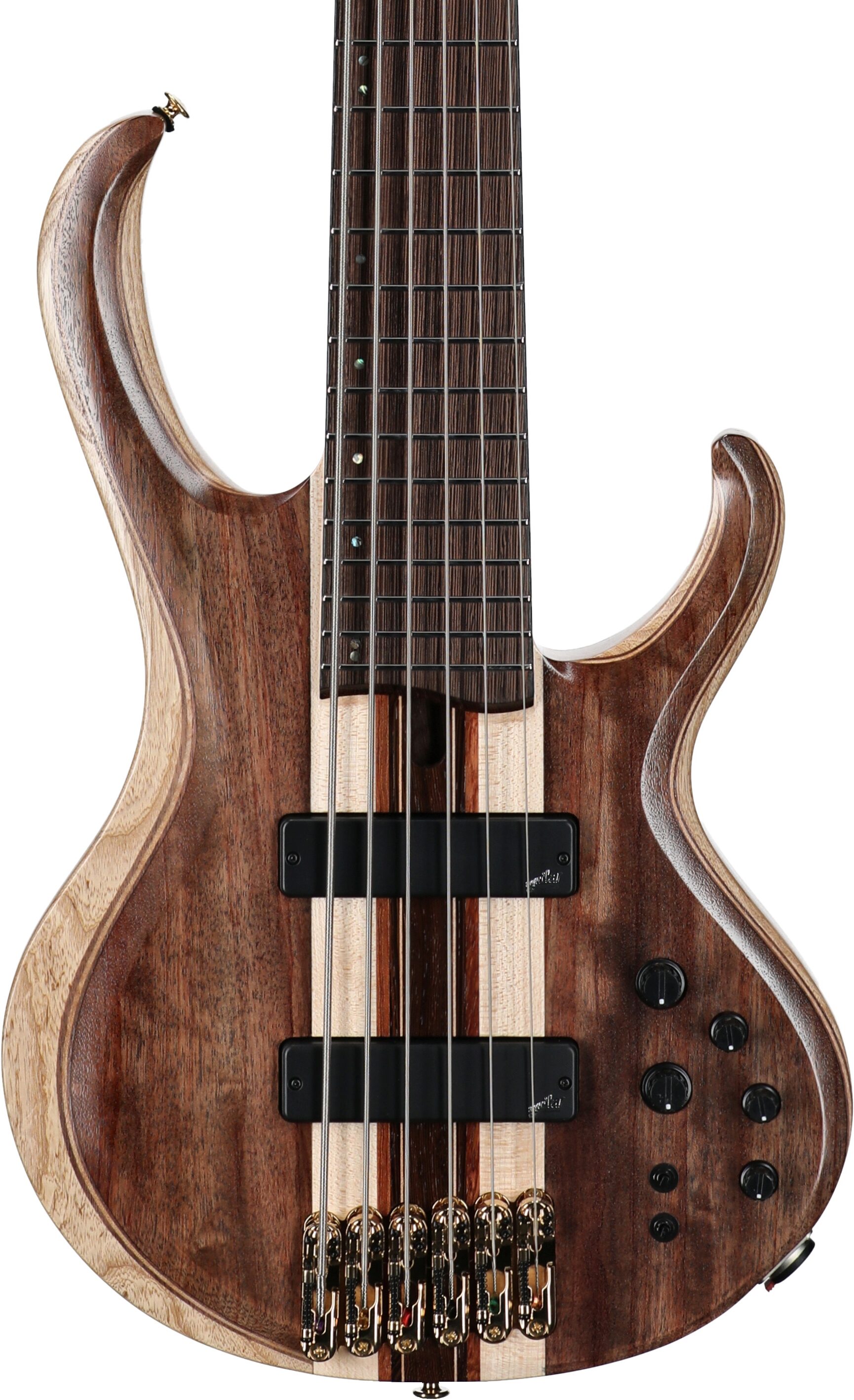 Ibanez BTB1836 Premium Electric Bass, 6-String (with Gig Bag), Natural Shadow, Serial Number 241010036, Body Straight Front