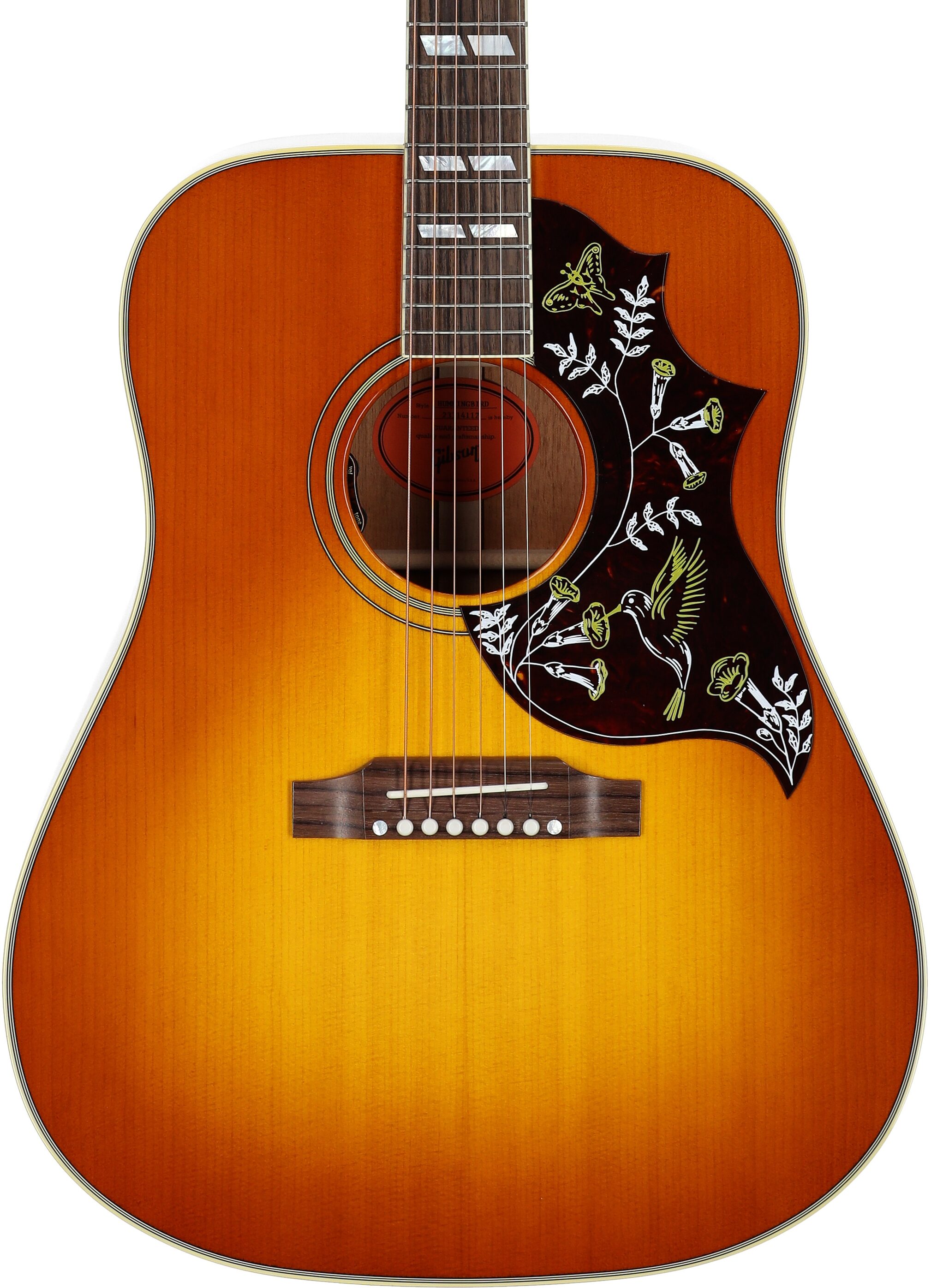 Gibson Hummingbird Original Acoustic-Electric Guitar (with Case), Heritage Cherry Sunburst, Serial Number 23314112, Body Straight Front