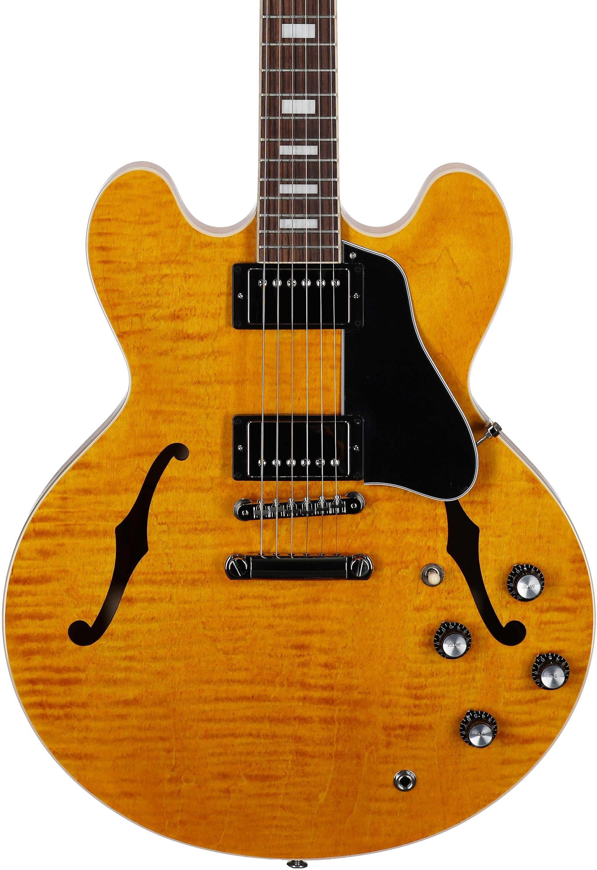 Gibson ES-335 Figured Electric Guitar (with Case), Honey Amber, Serial Number 232540202, Body Straight Front