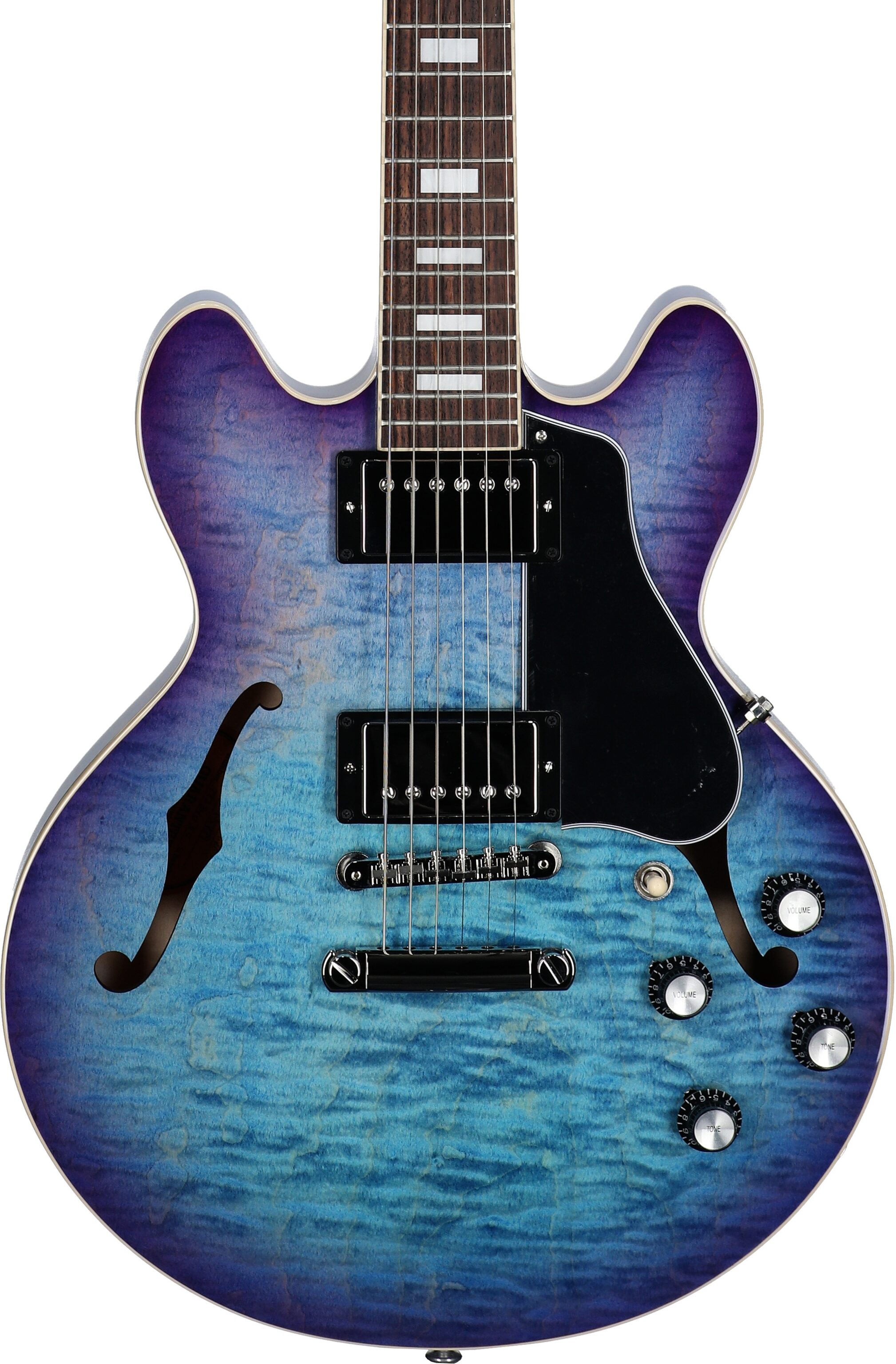 Gibson ES-339 Figured Electric Guitar (with Case), Blueberry Burst, Serial Number 227840310, Body Straight Front