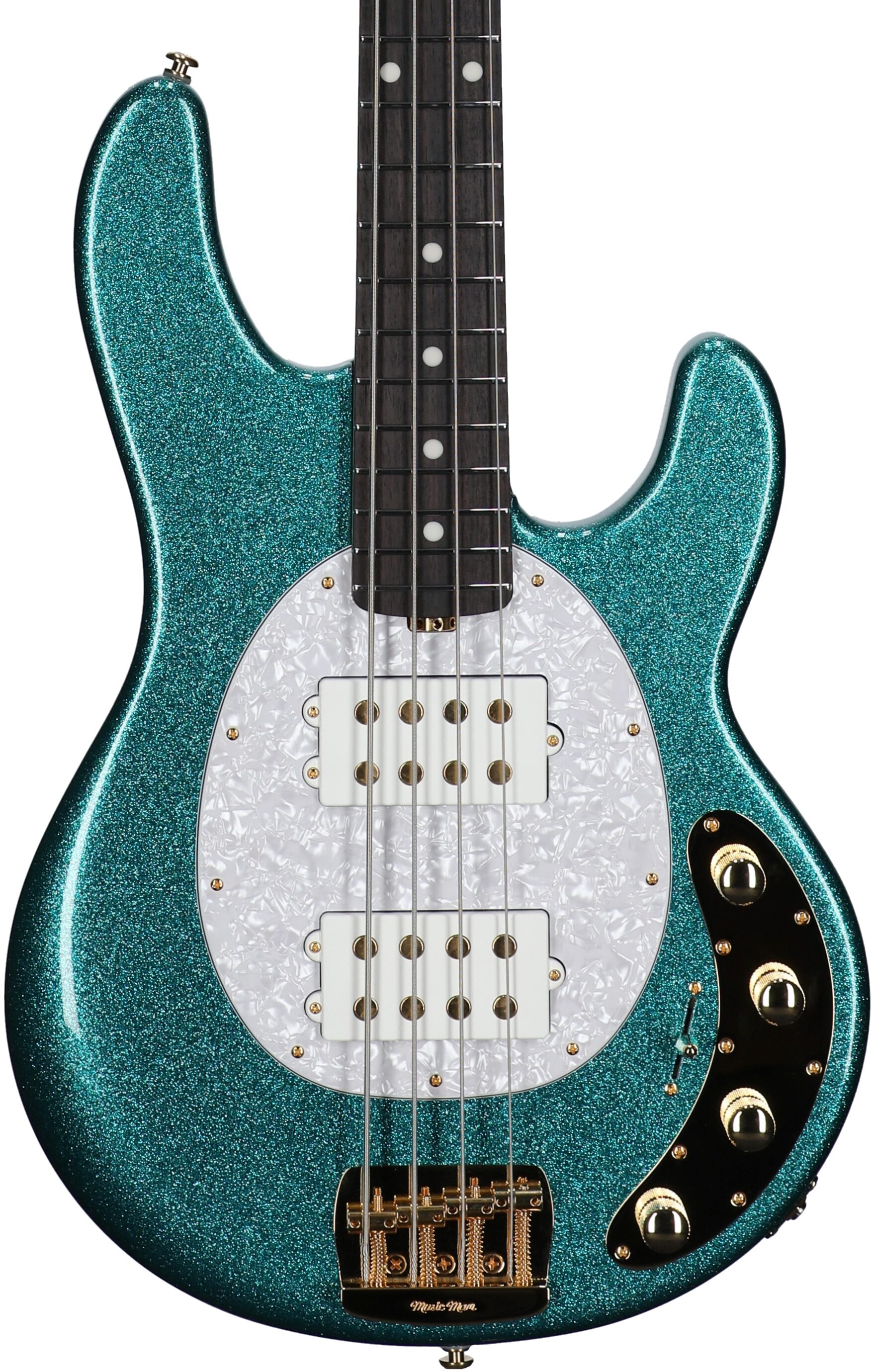 Ernie Ball Music Man StingRay Special HH Electric Bass (with Case), Ocean Sparkle, Serial Number K05372, Body Straight Front