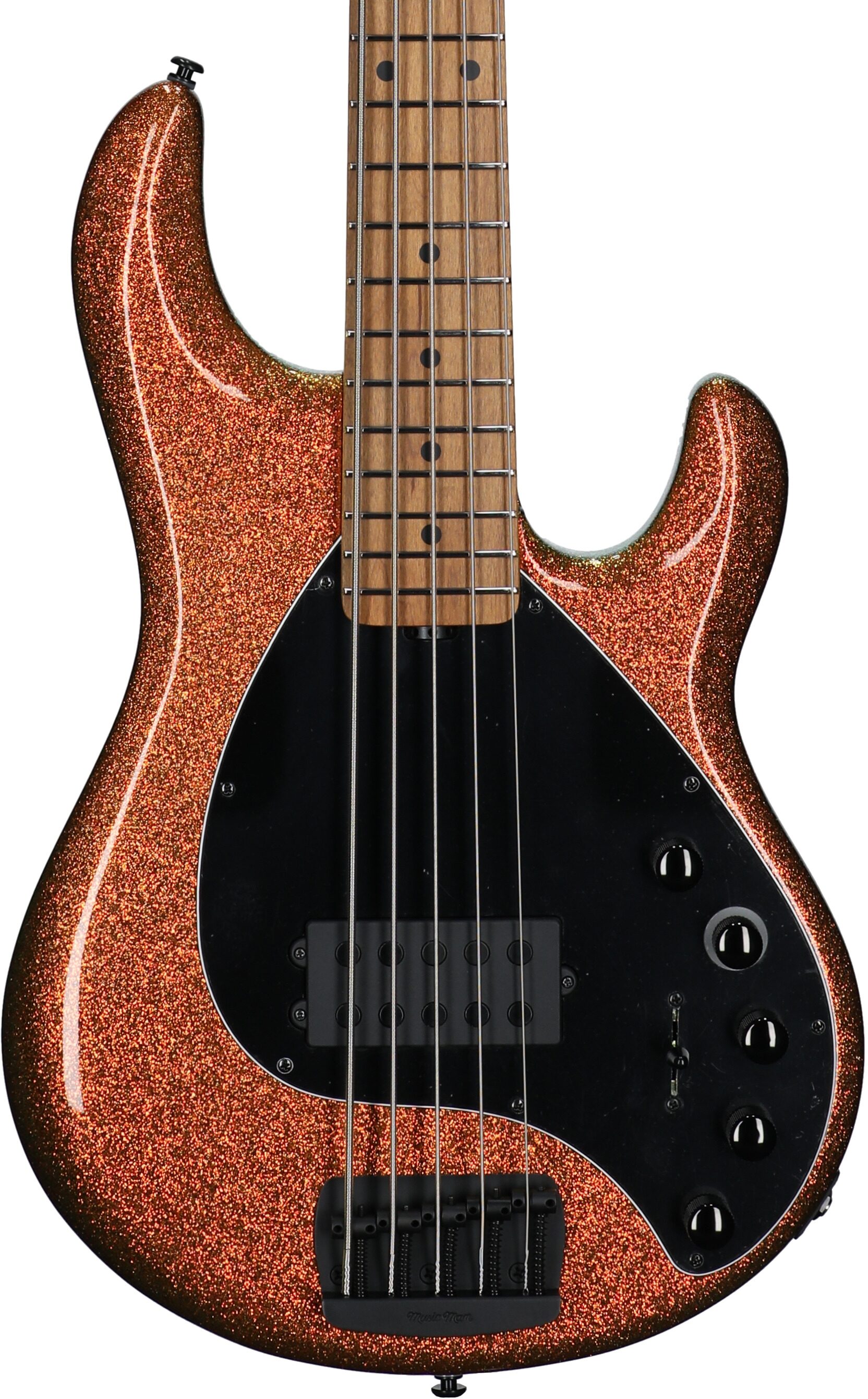 Ernie Ball Music Man DarkRay 5 Electric Bass Guitar (with Case), Gold Bar, Serial Number S11876, Body Straight Front