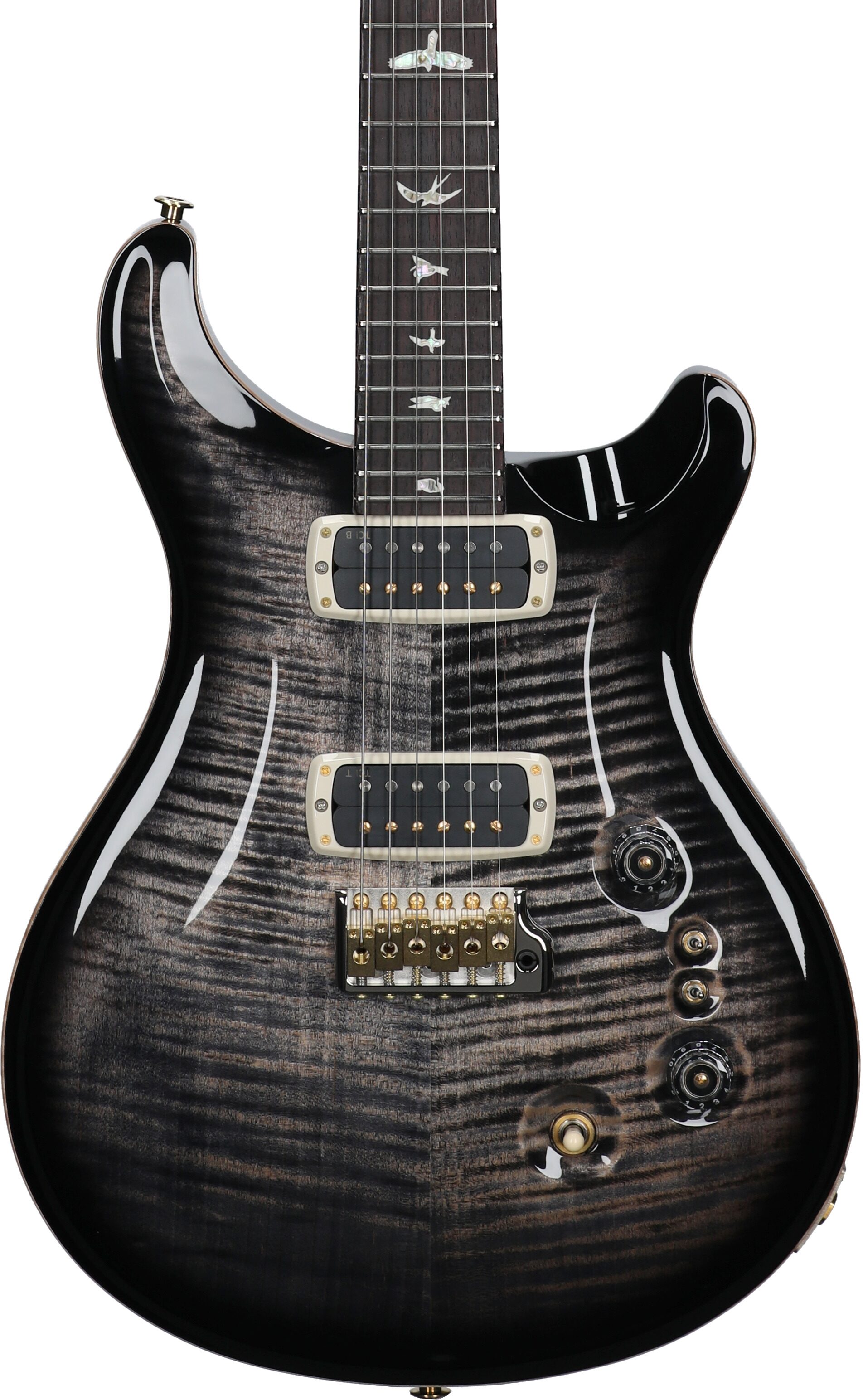 PRS Paul Reed Smith Custom 24-08 10-Top Pattern Thin Electric Guitar (with Case), Charcoal Burst, Serial Number 0399118, Body Straight Front