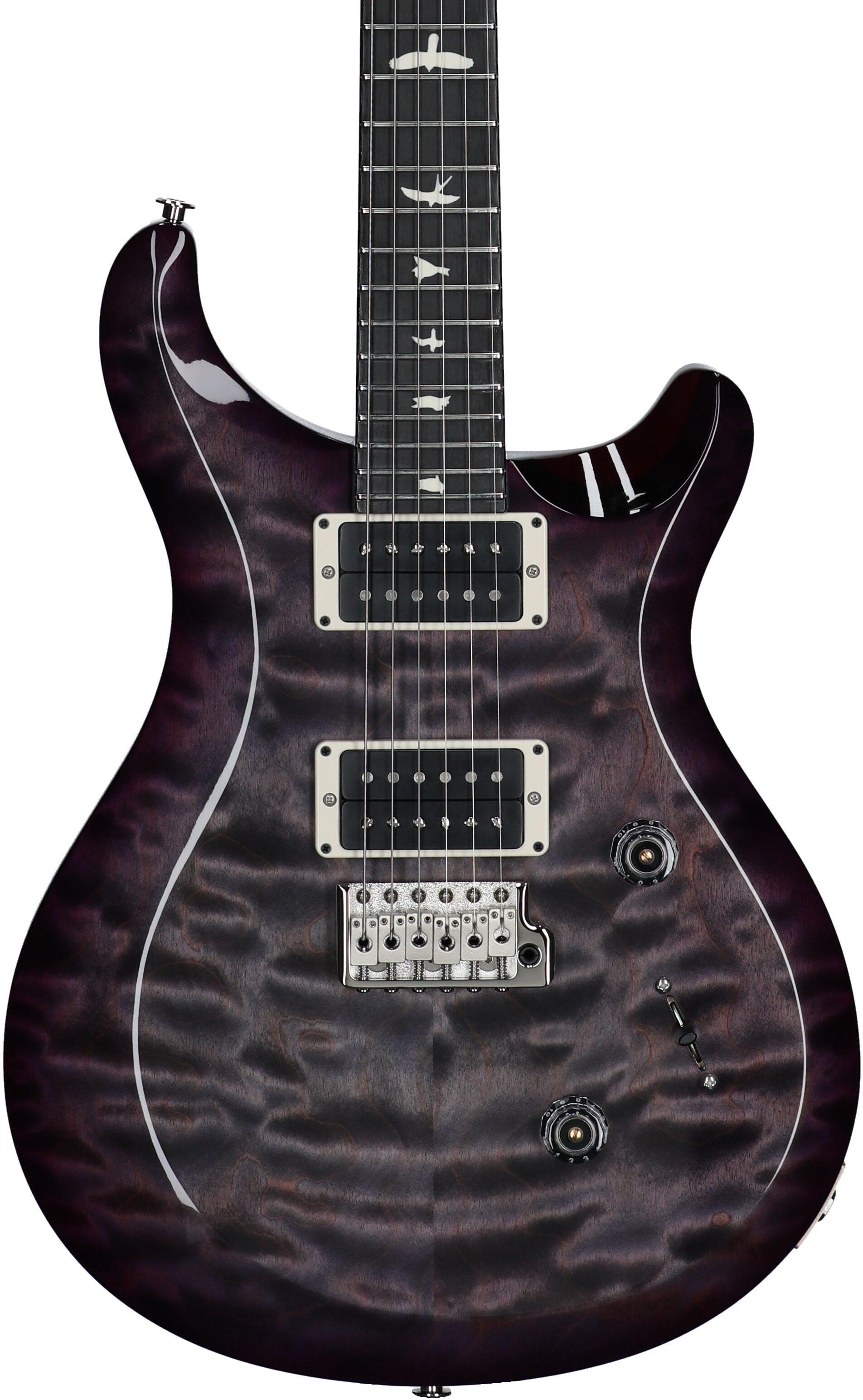 PRS Paul Reed Smith S2 Custom 24 Quilt Electric Guitar (with Gig Bag), Gray Black Purple Burst, Serial Number S2080429, Body Straight Front