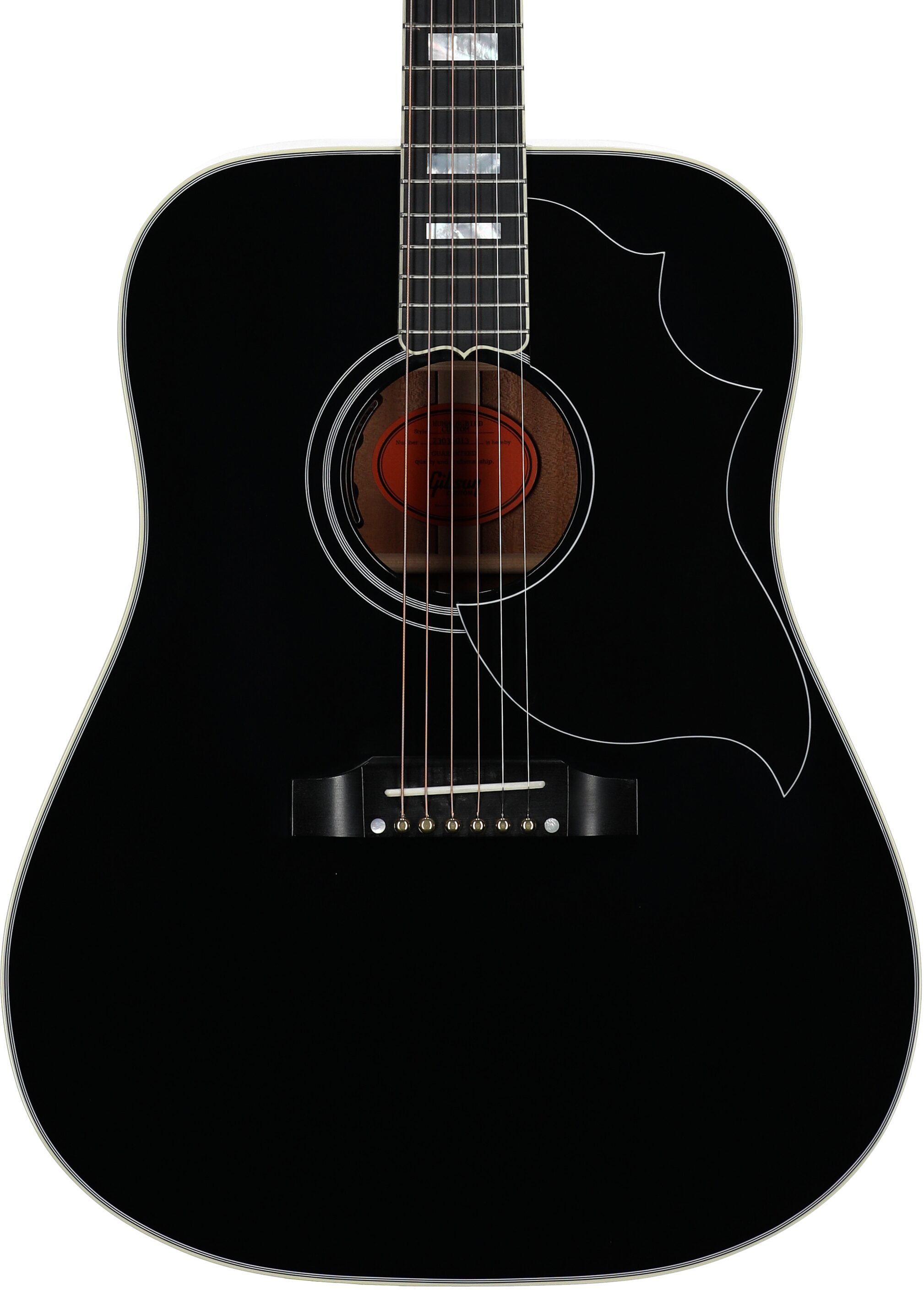 Gibson Hummingbird Custom Acoustic-Electric Guitar (with Case), Ebony, Serial Number 20304013, Body Straight Front