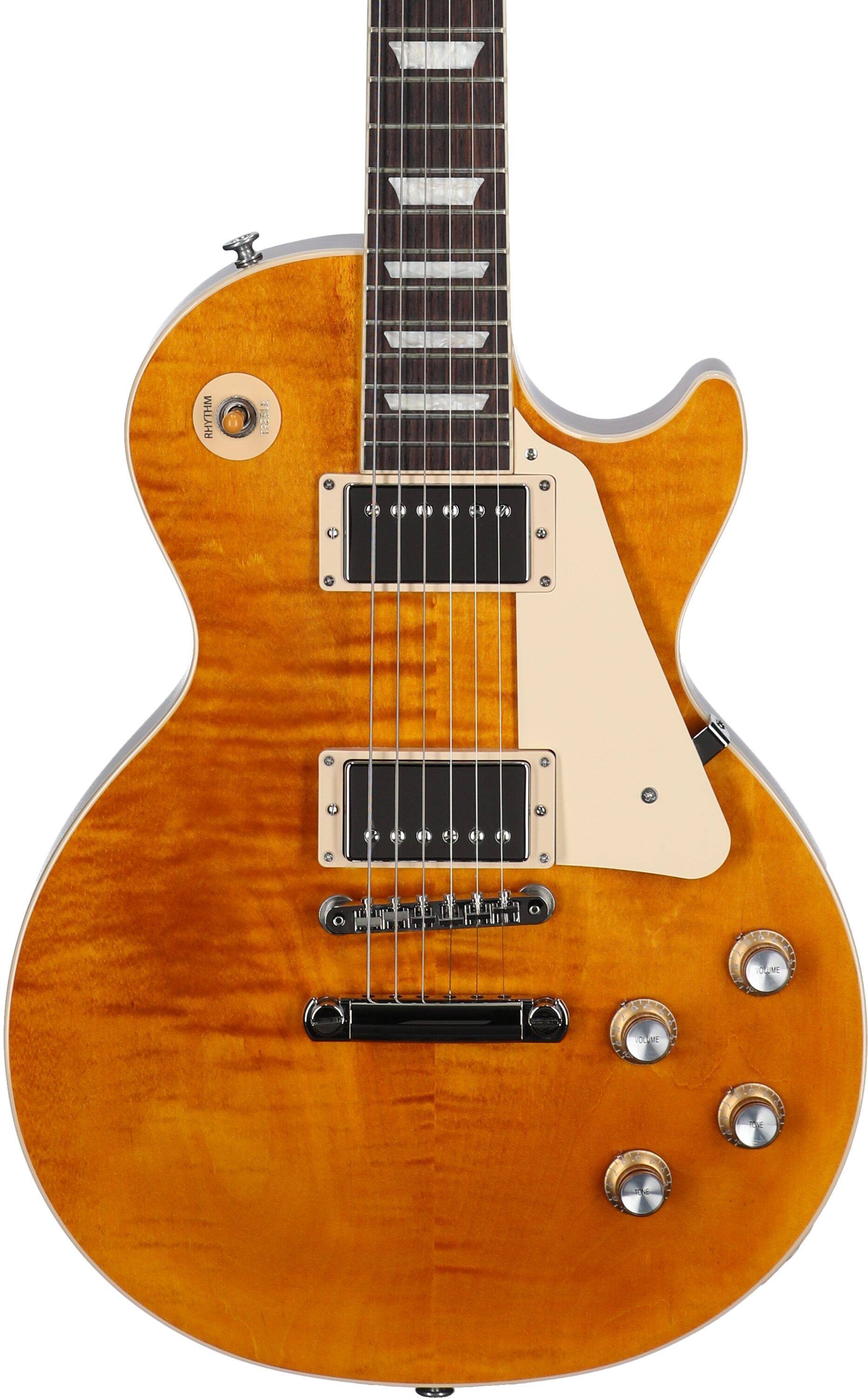 Gibson Les Paul Standard 60s Custom Color Electric Guitar, Figured Top (with Case), Honey Amber, Serial Number 203050234, Body Straight Front