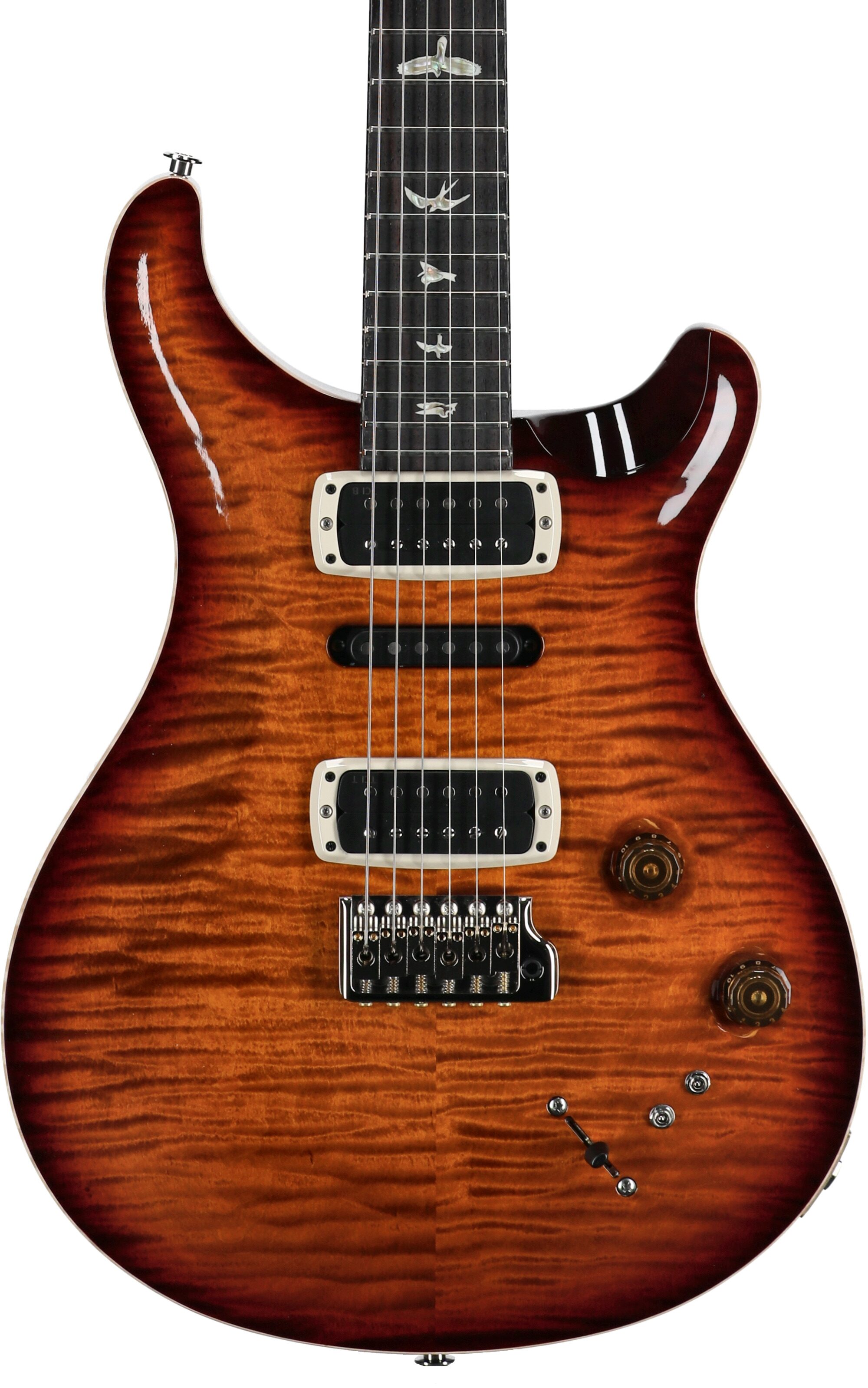 PRS Paul Reed Smith Modern Eagle V Electric Guitar (with Case), Dark Cherry Sunburst, Serial Number 0401371, Body Straight Front