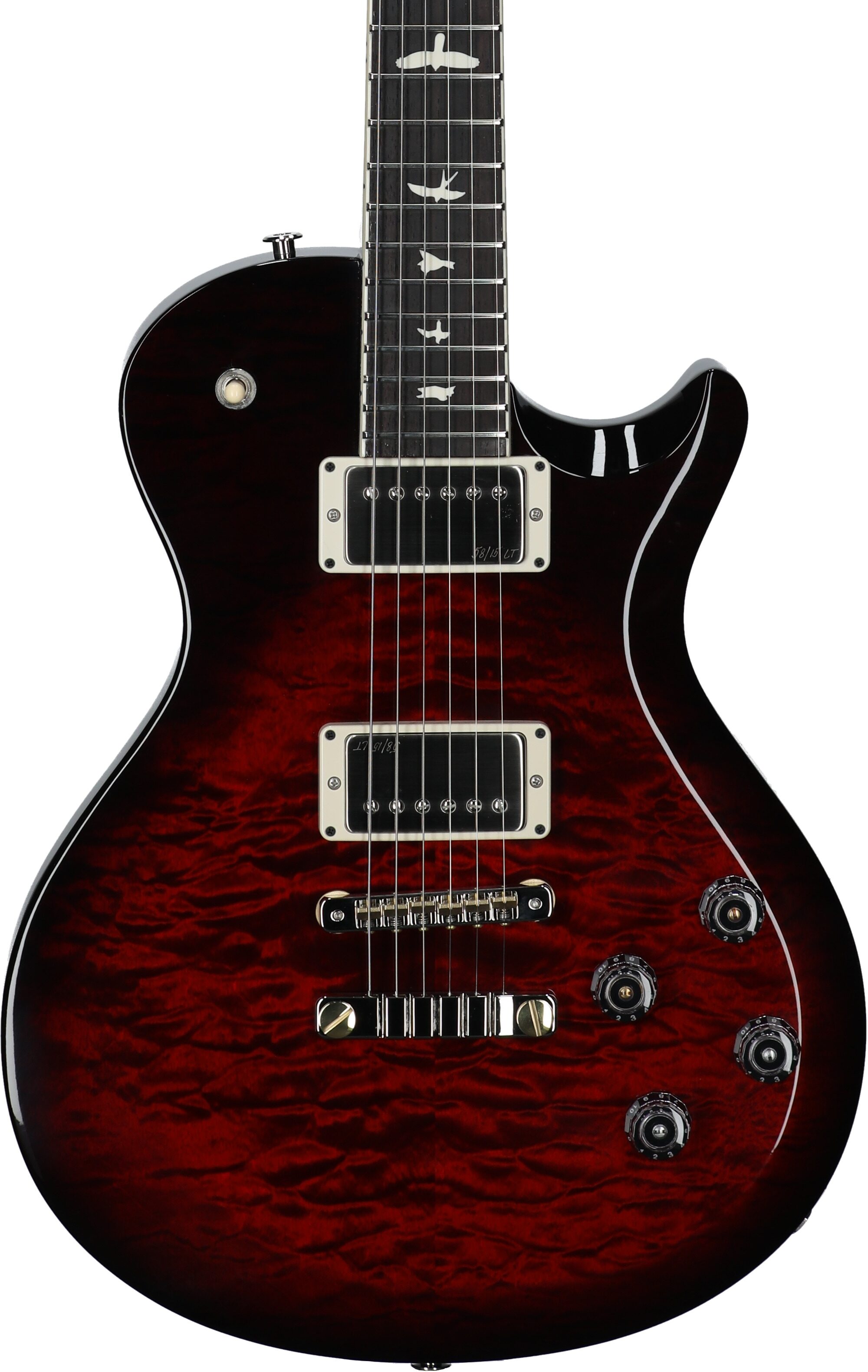 PRS Paul Reed Smith S2 McCarty 594 Singlecut Quilt Electric Guitar (with Gig Bag), Fire Red, Serial Number S2080457, Body Straight Front
