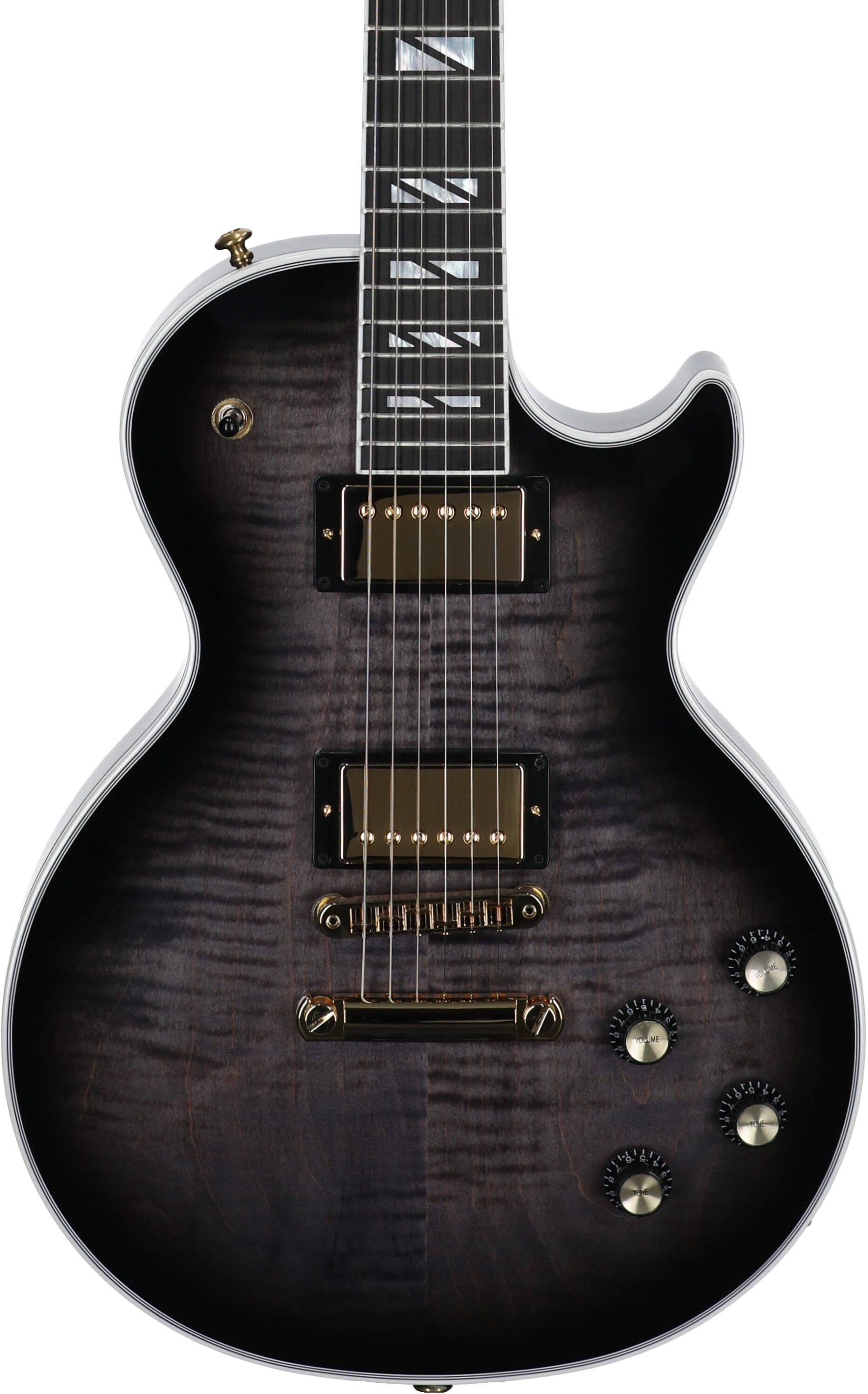 Gibson Les Paul Supreme AAA Figured Electric Guitar (with Case), Transparent Ebony Burst, Serial Number 232640206, Body Straight Front