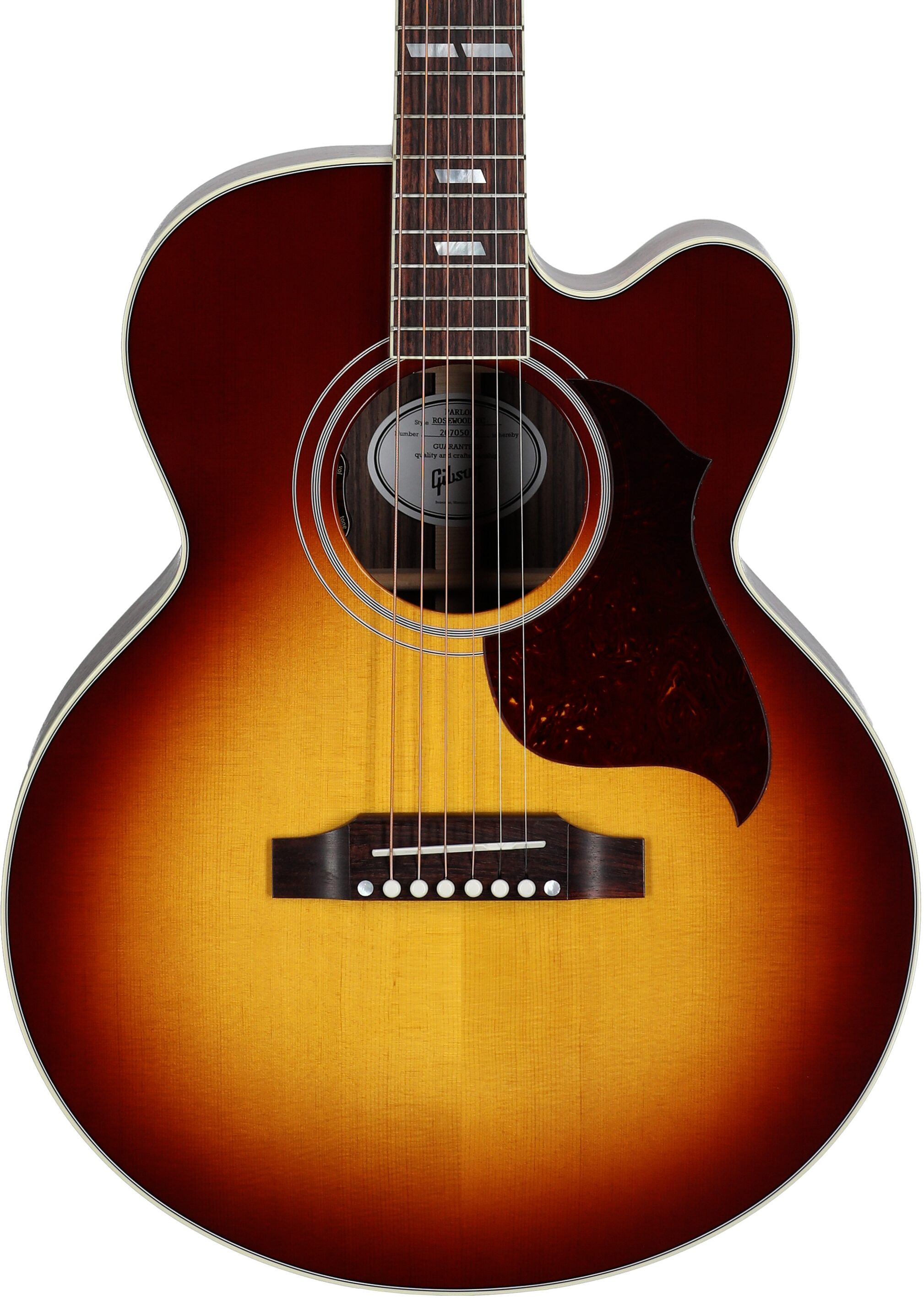 Gibson Parlor Rosewood EC Acoustic-Electric Guitar (with Case), Rosewood Burst, Serial Number 20705012, Body Straight Front