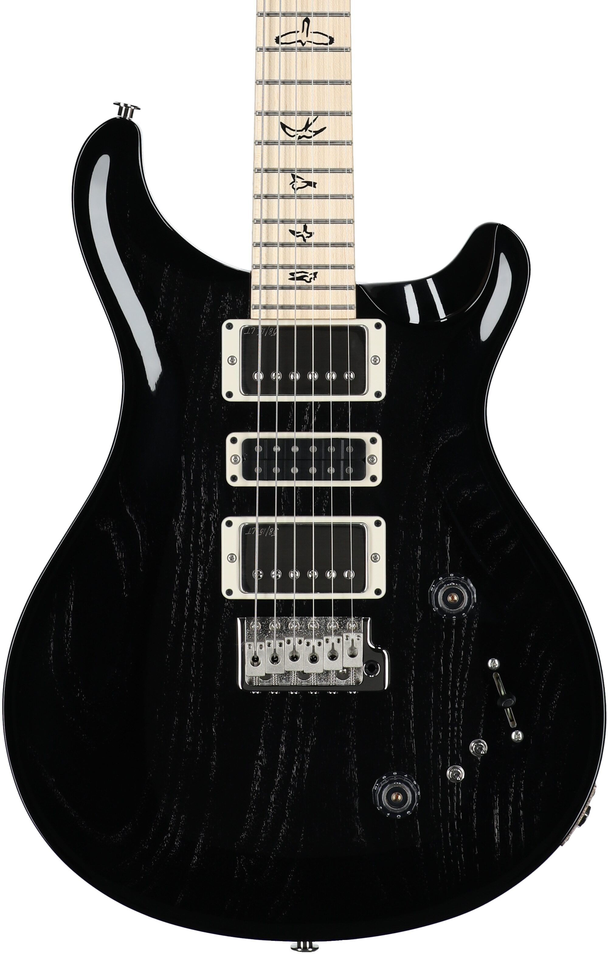 PRS Paul Reed Smith Swamp Ash Special Maple Electric Guitar (with Gig Bag), Black Doghair, Serial Number 0404781, Body Straight Front