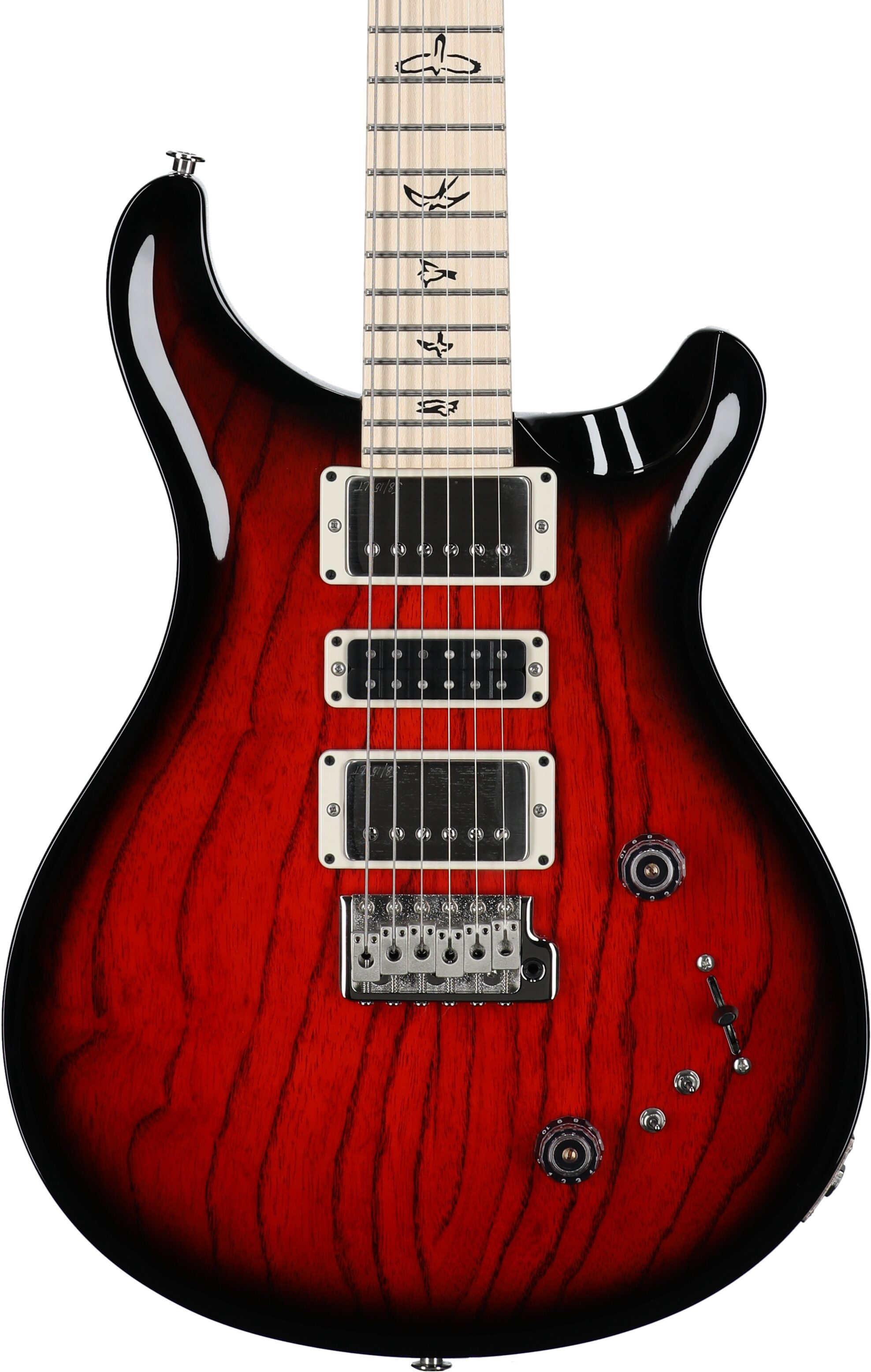 PRS Paul Reed Smith Swamp Ash Special Maple Electric Guitar (with Gig Bag), Scarlet Smokeburst, Serial Number 0404067, Body Straight Front