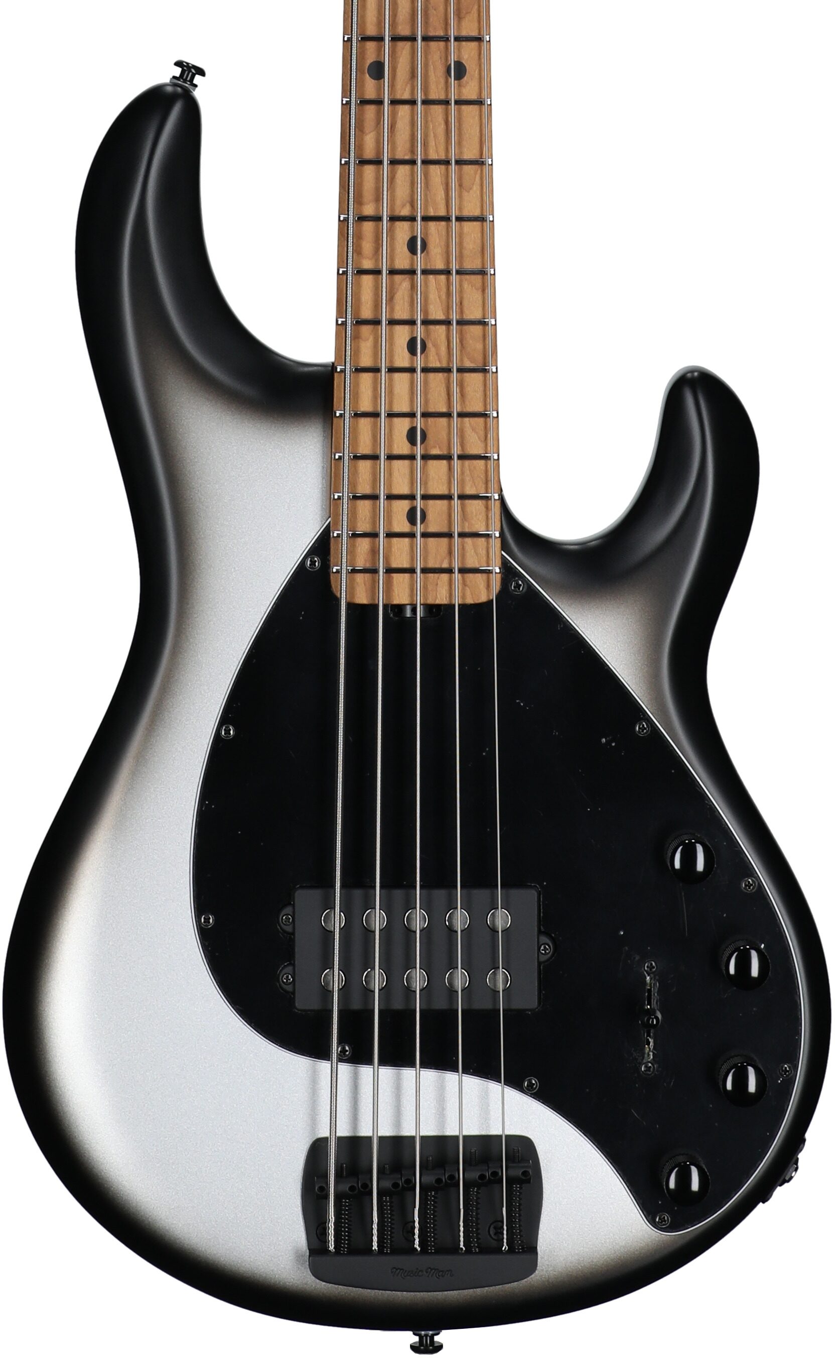 Ernie Ball Music Man StingRay 5 Special Electric Bass, 5-String (with Case), Black Rock, Serial Number K06527, Body Straight Front