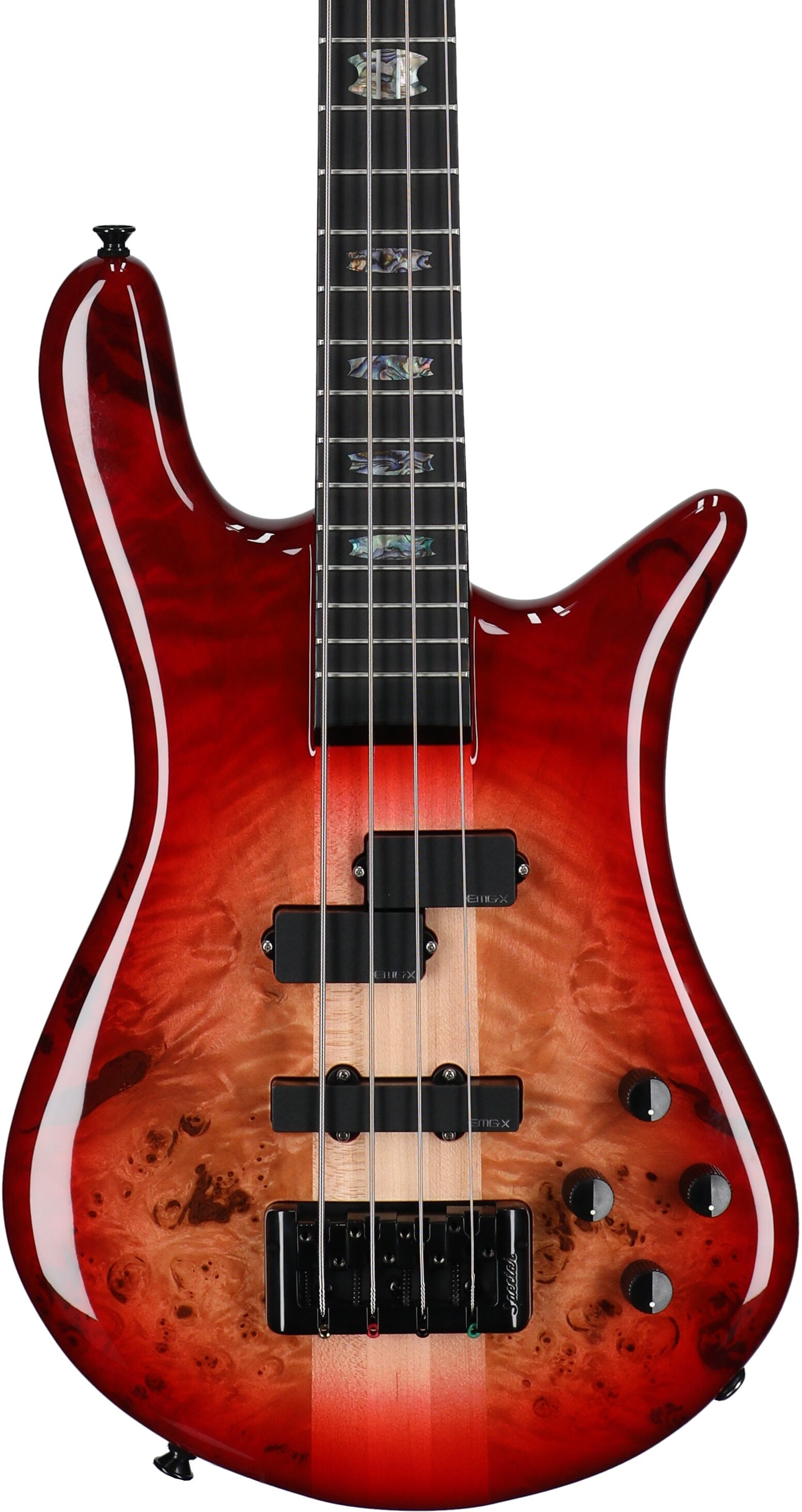 Spector Euro 4 Custom Electric Bass (with Gig Bag), Natural Red Burst Gloss, Serial Number NB22758, Body Straight Front