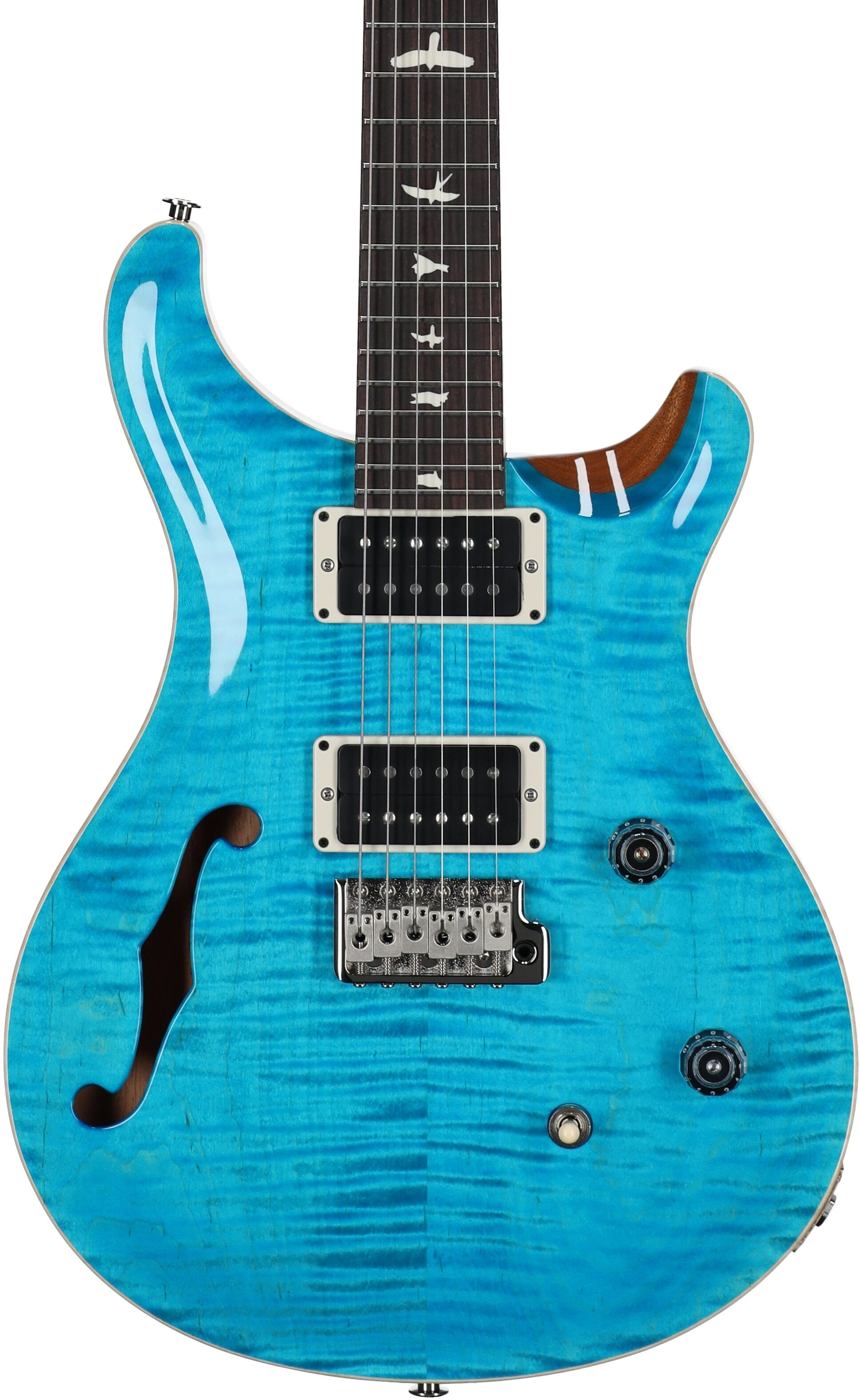 PRS Paul Reed Smith CE 24 Semi-Hollowbody Electric Guitar (with Gig Bag), Carroll Blue, Serial Number 0405342, Body Straight Front