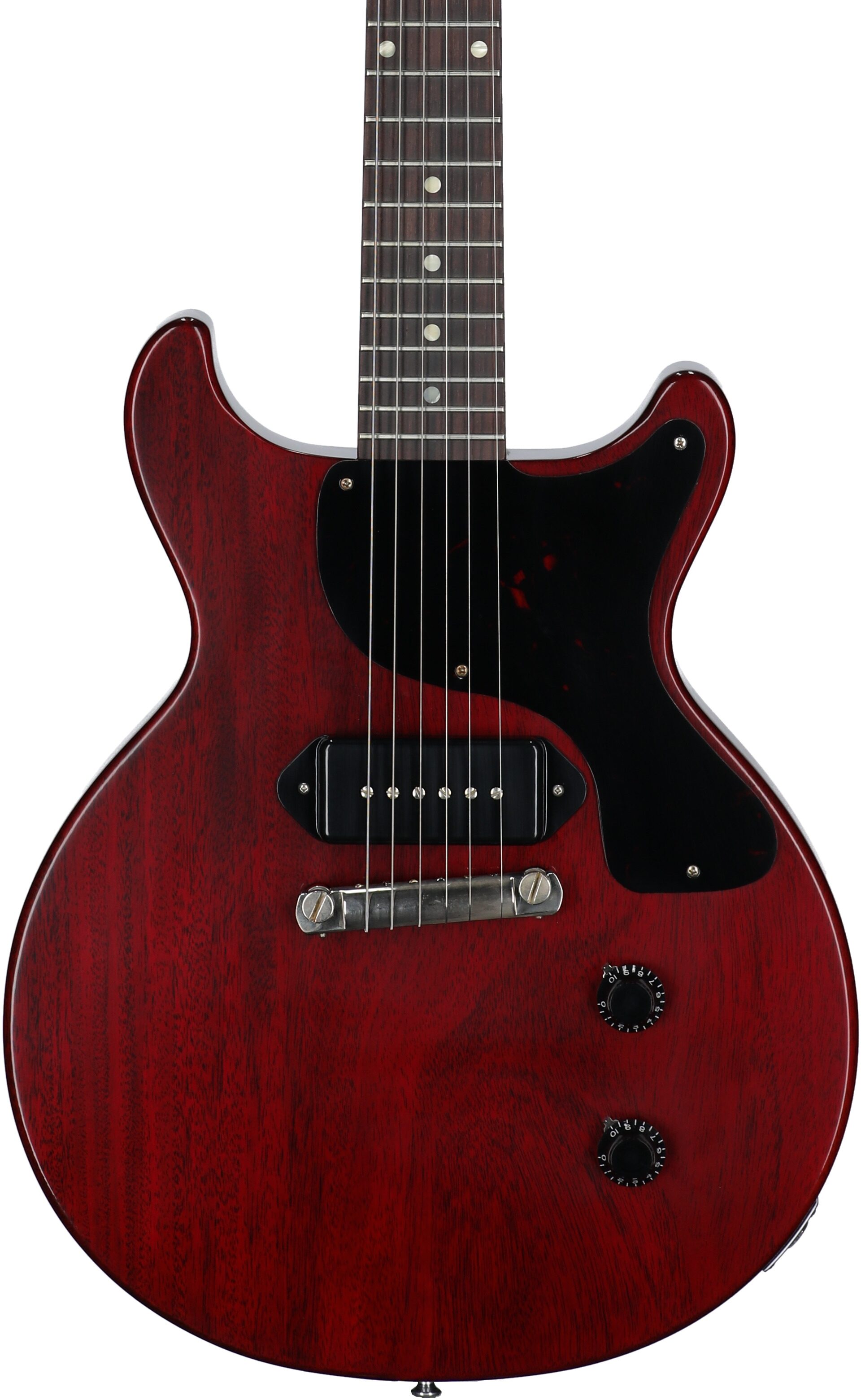Gibson Custom 1958 Les Paul Junior Double Cut Reissue Electric Guitar (with Case), Cherry, Serial Number 85351, Body Straight Front