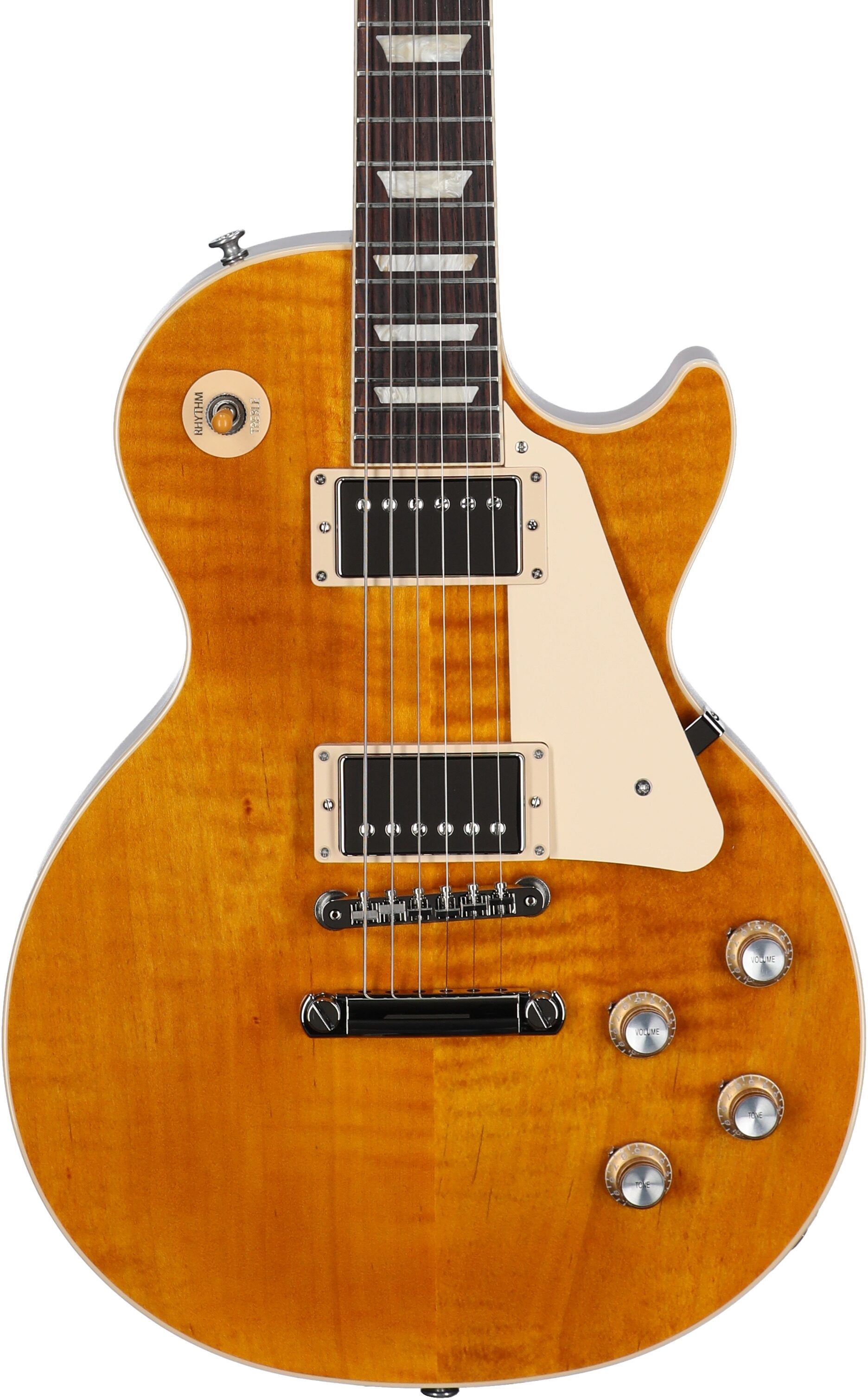 Gibson Les Paul Standard 60s Custom Color Electric Guitar, Figured Top (with Case), Honey Amber, Serial Number 205350081, Body Straight Front
