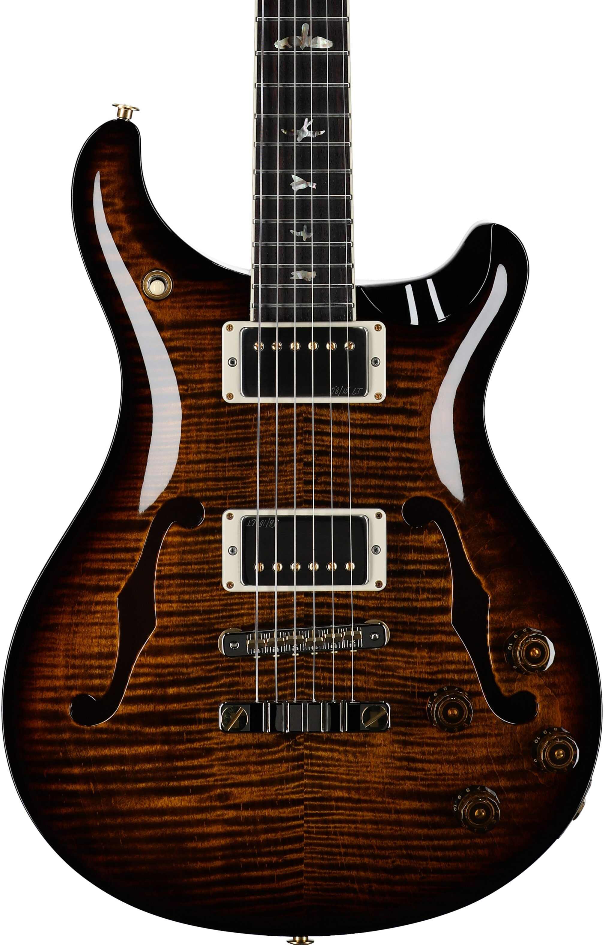 PRS Paul Reed Smith McCarty 594 Hollowbody II 10-Top Electric Guitar (with Case), Black Gold Burst, Serial Number 0388960, Body Straight Front