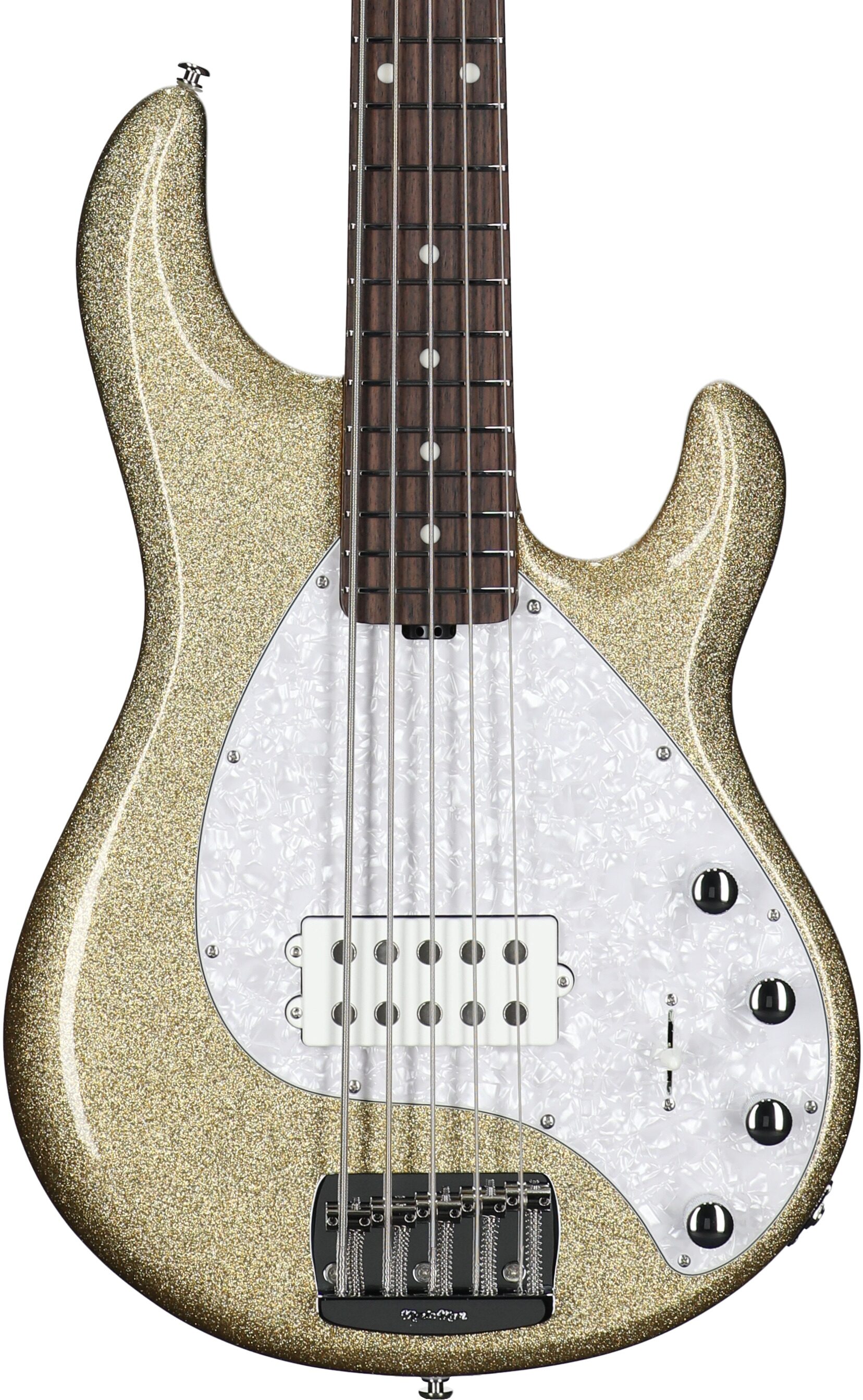 Ernie Ball Music Man StingRay 5 Special Electric Bass, 5-String (with Case), Genius Gold, Serial Number K07062, Body Straight Front