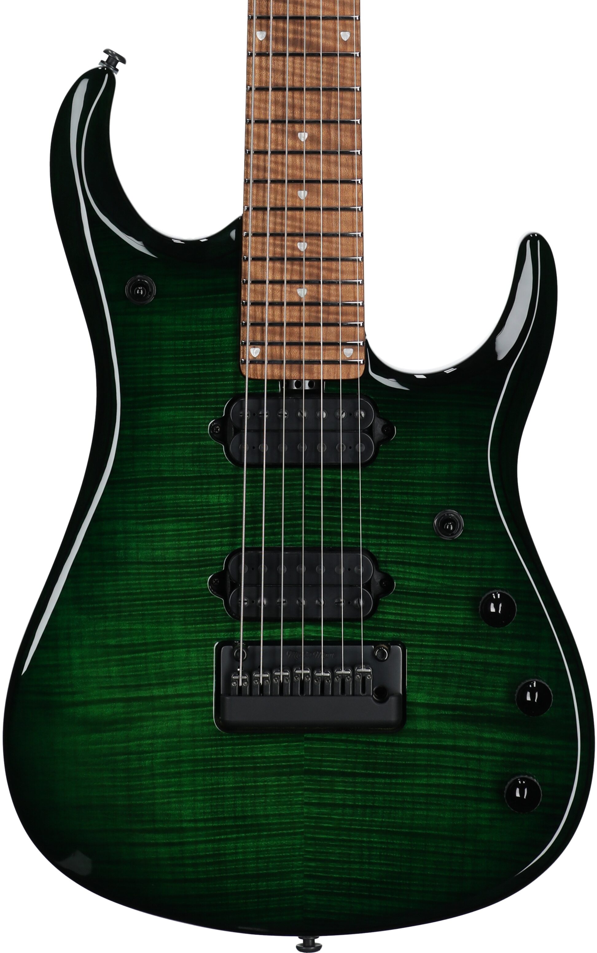 Ernie Ball Music Man John Petrucci JP15 7 Electric Guitar, 7-String (with Case), Tiger Eye Flame, Serial Number K07142, Body Straight Front