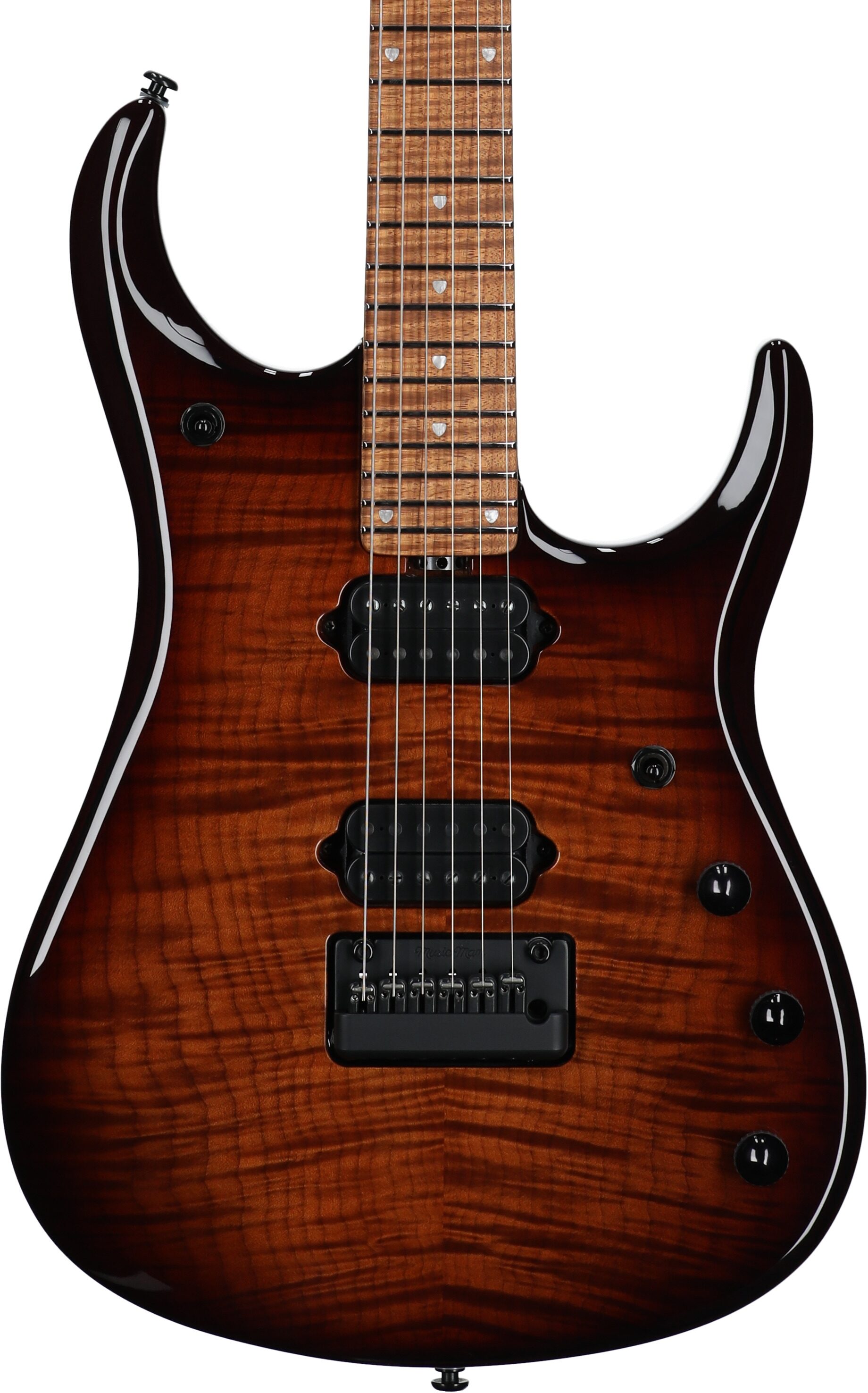 Ernie Ball Music Man John Petrucci JP15 Electric Guitar (with Case), Amber Waves Flame, Serial Number H08478, Body Straight Front